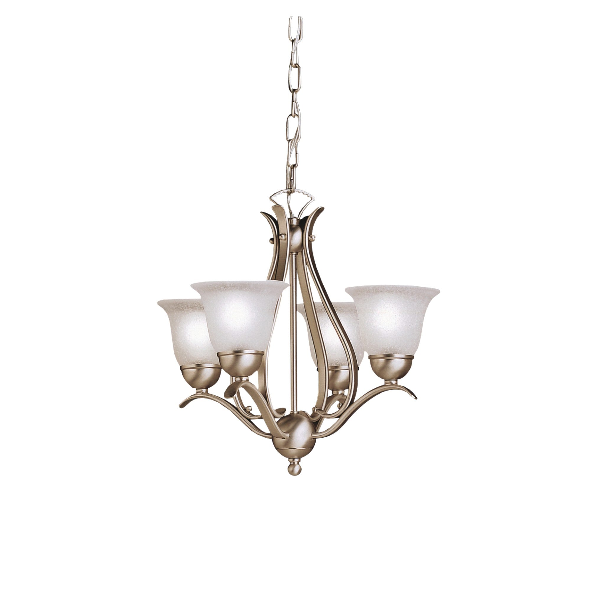 Dover 18" 4-Light Mini Chandelier, Brushed Nickel Finish - Bees Lighting