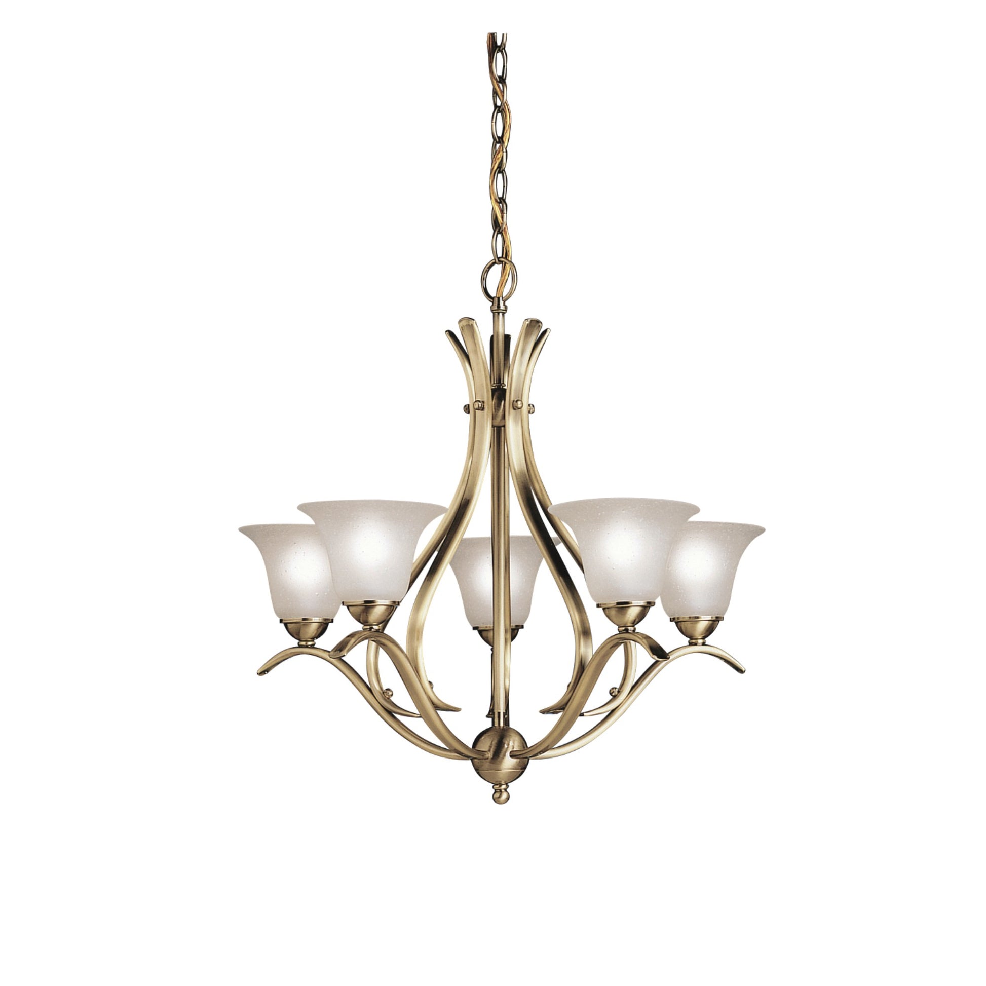Dover 24" 5-Light Chandelier, Antique Brass Finish - Bees Lighting