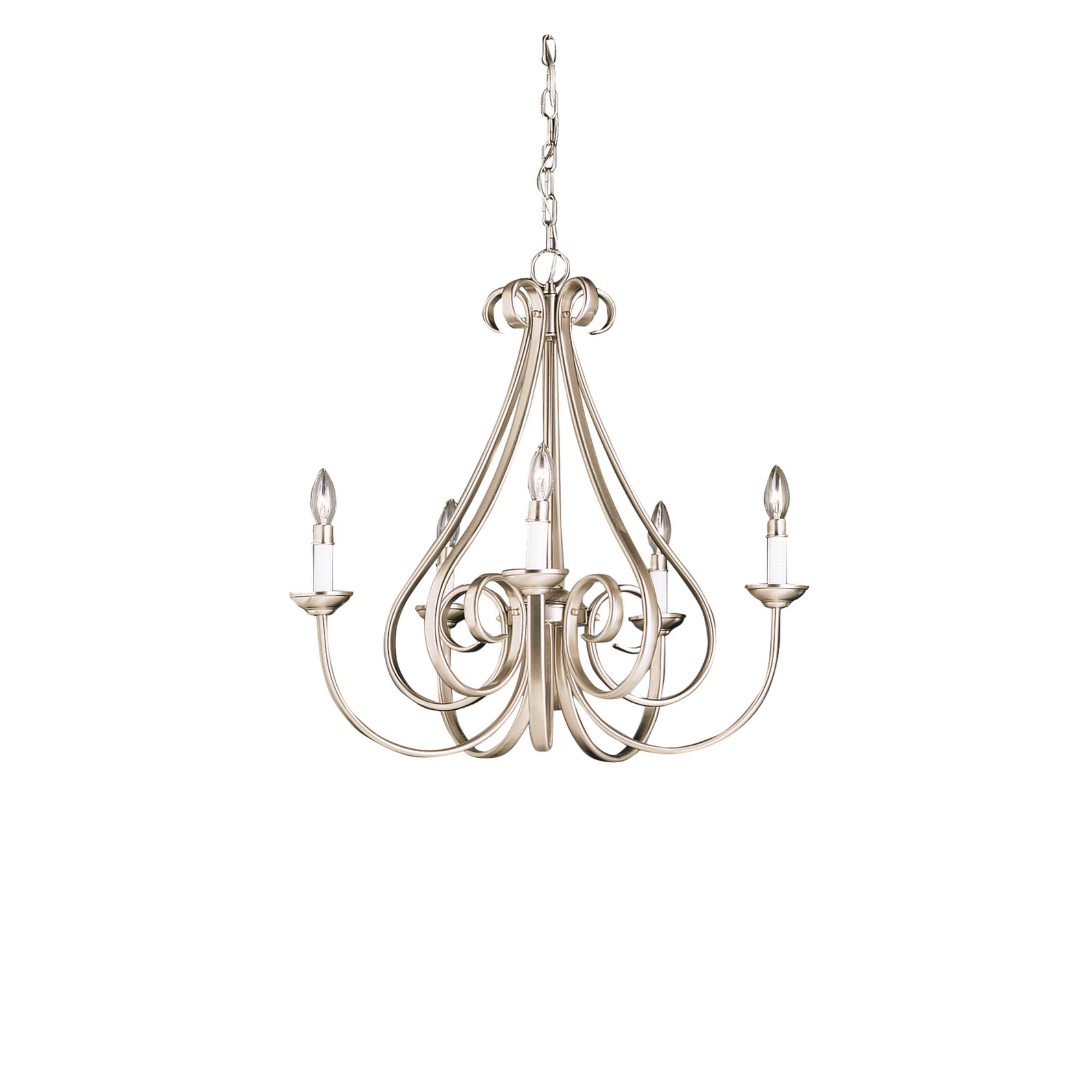 Dover 25" 5-Light Chandelier, Brushed Nickel Finish - Bees Lighting