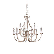 Dover 32" 9-Light Chandelier, Brushed Nickel Finish - Bees Lighting