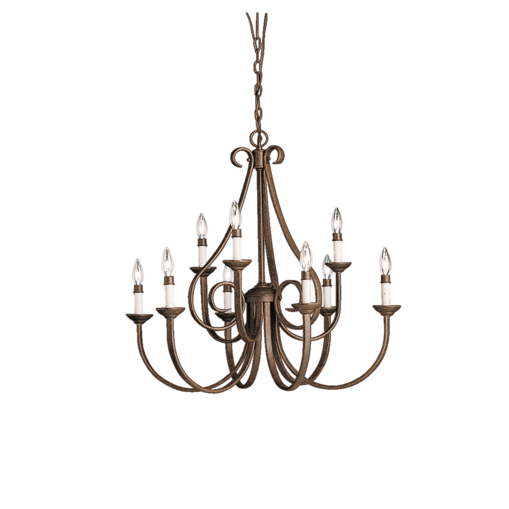 Dover 32" 9-Light Chandelier, Tannery Bronze Finish - Bees Lighting