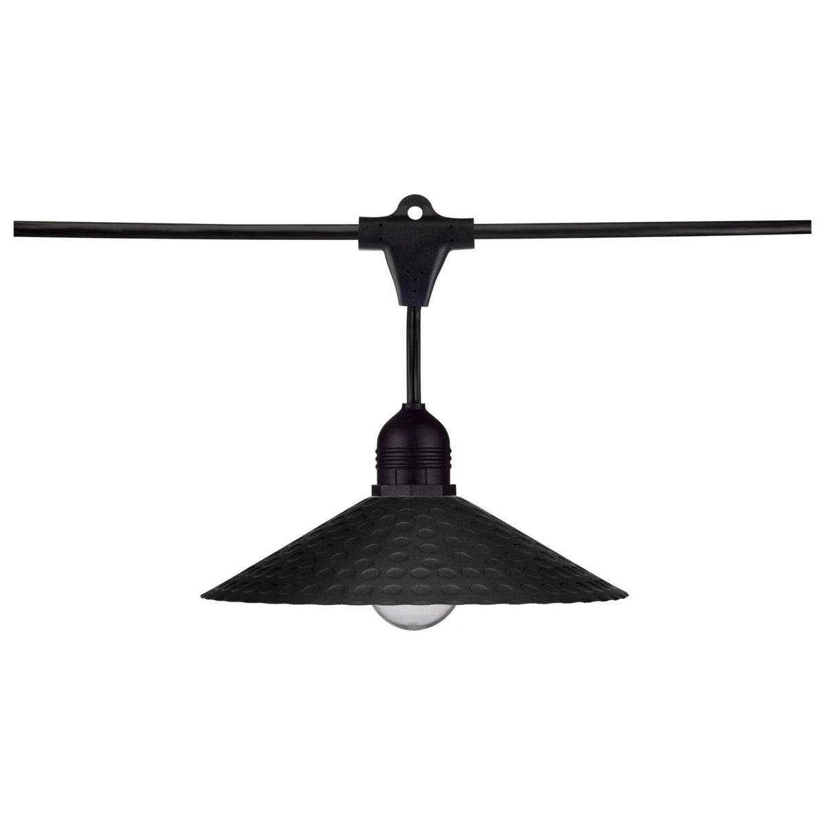 Satco 80-2843 8-Inch Textured Black Metal Dark Sky Shade for Patio String Lights
