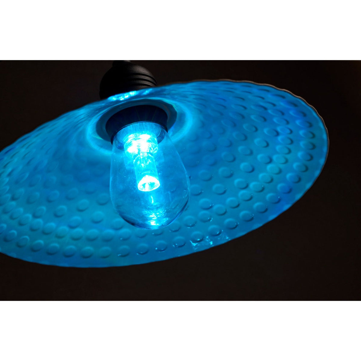 Satco 80-2843 8-Inch Textured Black Metal Dark Sky Shade for Patio String Lights