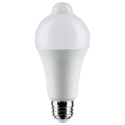 A19 LED Bulb with PIR Sensor, 12 Watts, 1050 Lumens, 3000K, E26 Medium Base, Frosted Finish - Bees Lighting