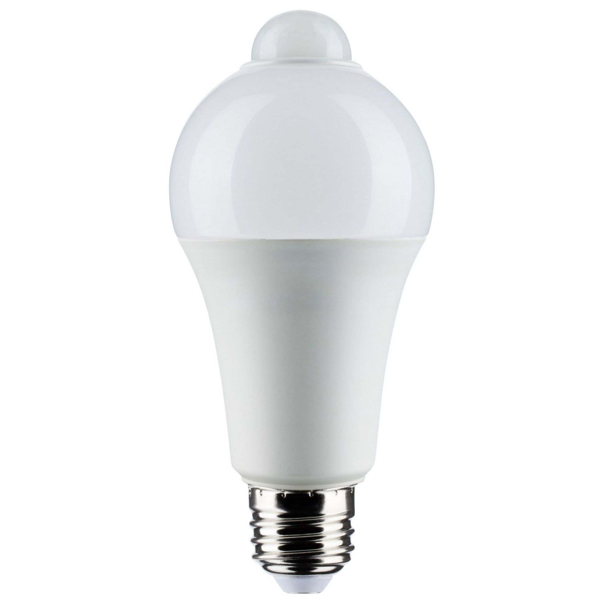 A19 LED Bulb with PIR Sensor, 12 Watts, 1050 Lumens, 3000K, E26 Medium Base, Frosted Finish - Bees Lighting