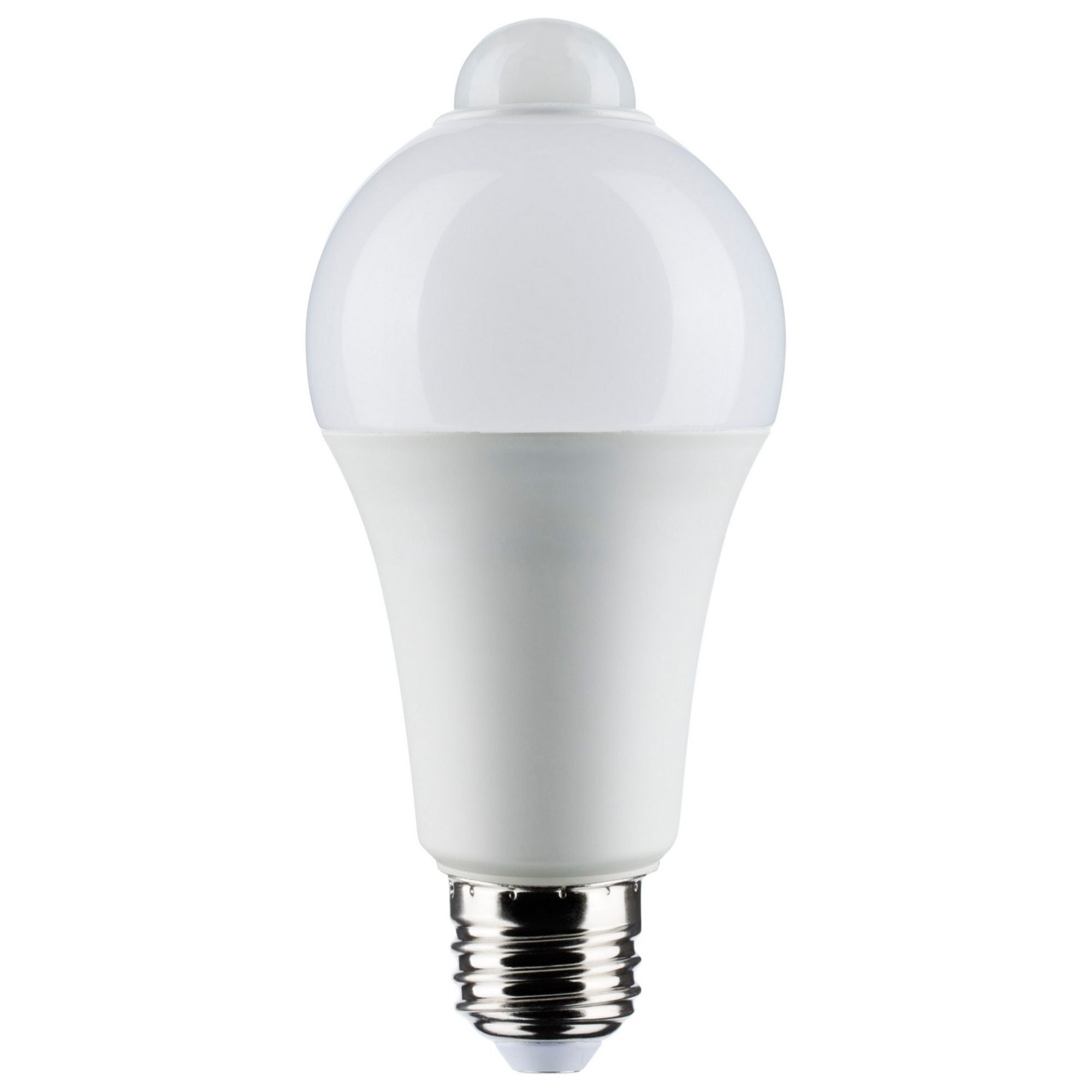 A19 LED Bulb with PIR Sensor, 12 Watts, 1050 Lumens, 5000K, E26 Medium Base, Frosted Finish - Bees Lighting