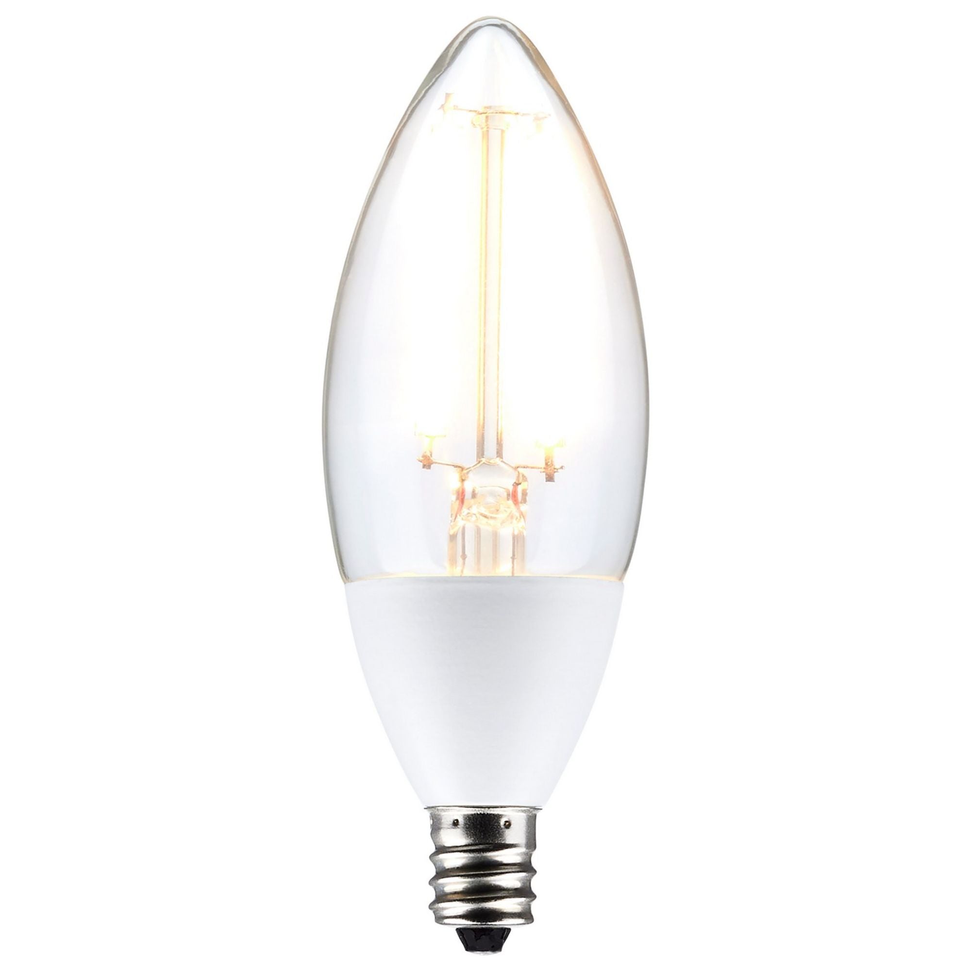 Dusk To Dawn B11 Candle Filament LED Bulb, 5W, 500lm, 2700K, E12 Candelabra Base, With Photocell - Bees Lighting