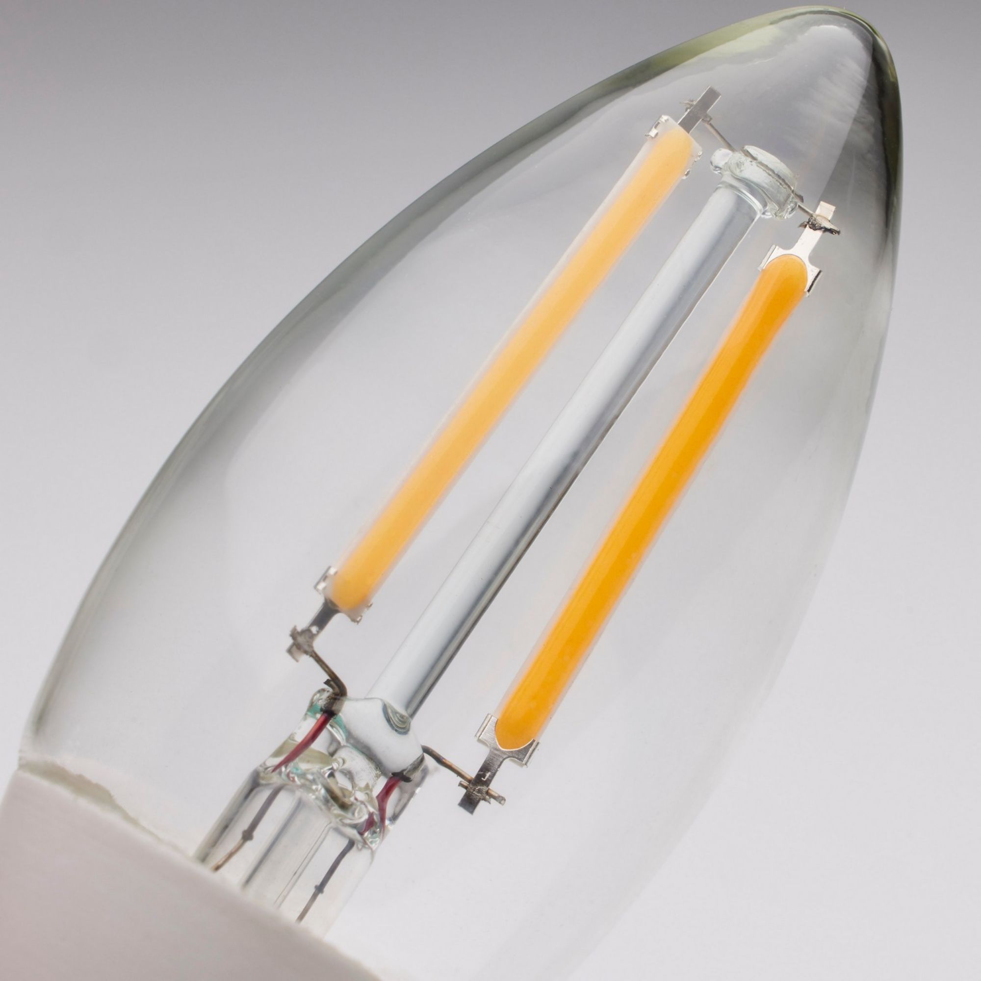 Dusk To Dawn B11 Candle Filament LED Bulb, 5W, 500lm, 2700K, E12 Candelabra Base, With Photocell - Bees Lighting