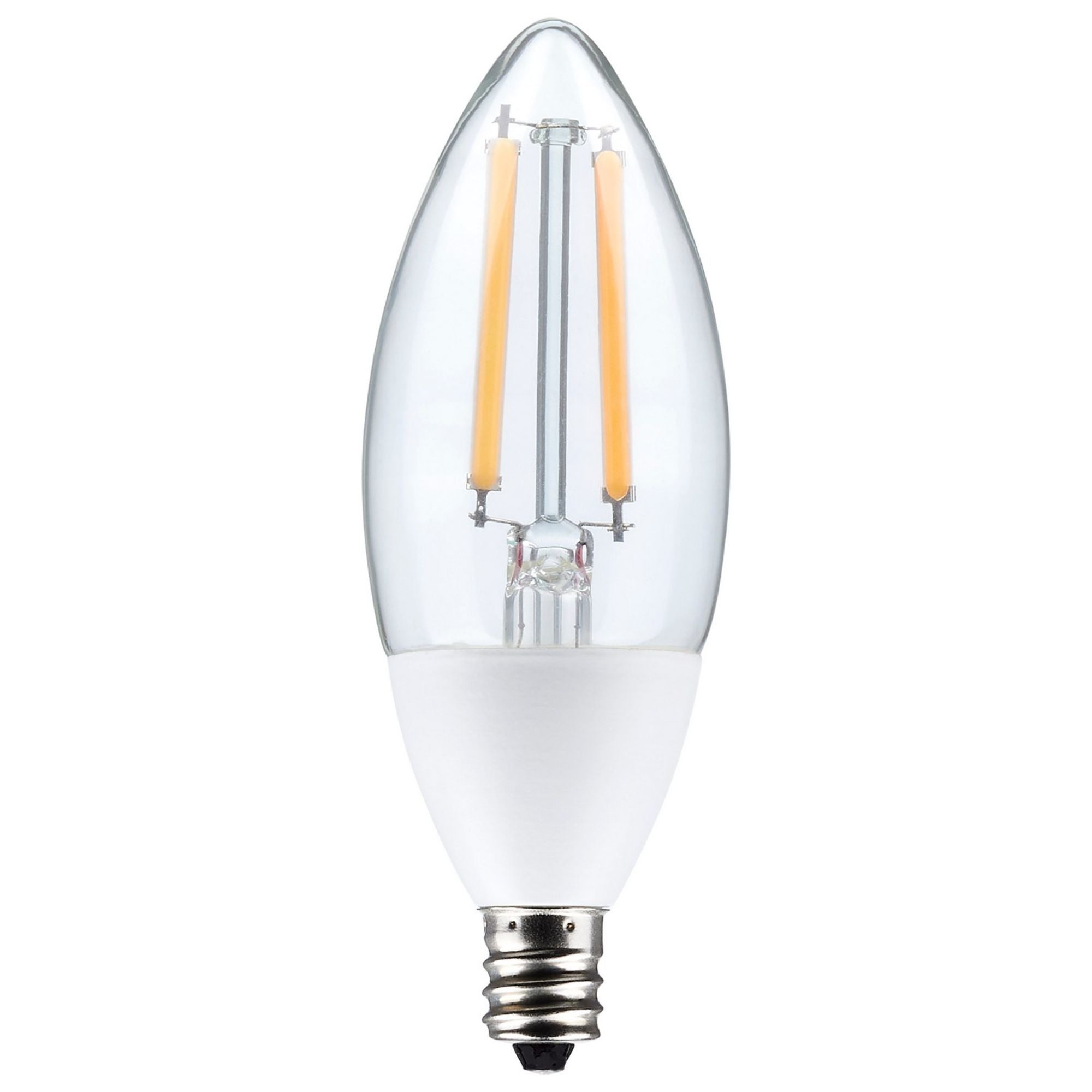 Dusk To Dawn B11 Candle Filament LED Bulb, 5W, 500lm, 2700K, E12 Candelabra Base, With Photocell - Bees Lighting