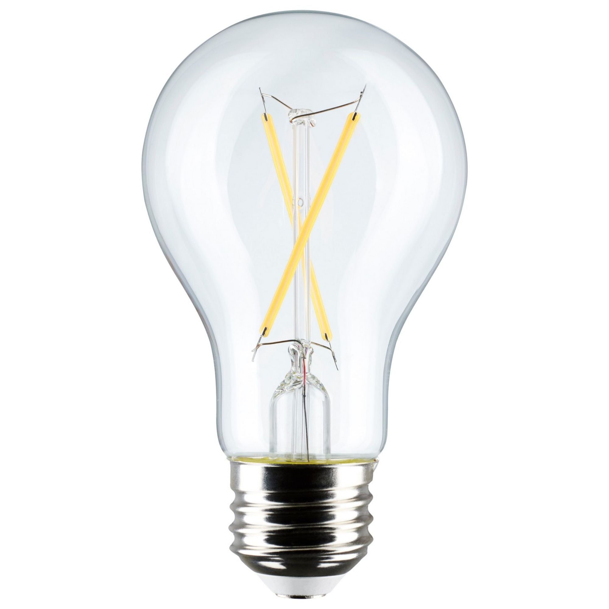 A19 LED Filament Bulb, 5 Watts, 450 Lumens, 2700K, E26 Medium Base, Clear Finish, Pack of 4 - Bees Lighting