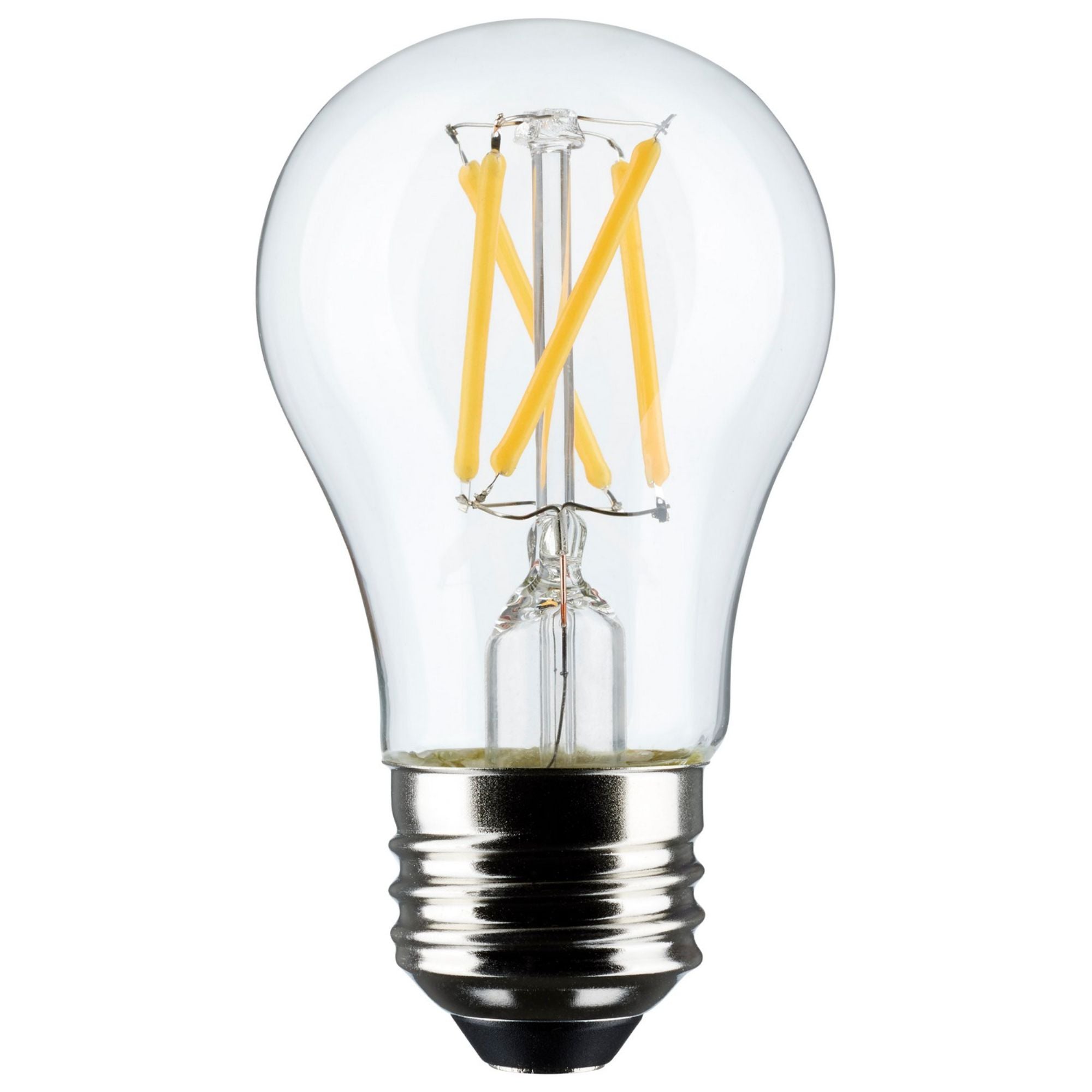 A15 LED Filament Bulb, 6 Watts, 450 Lumens, 2700K, E26 Medium Base, Clear Finish, Pack of 2 - Bees Lighting
