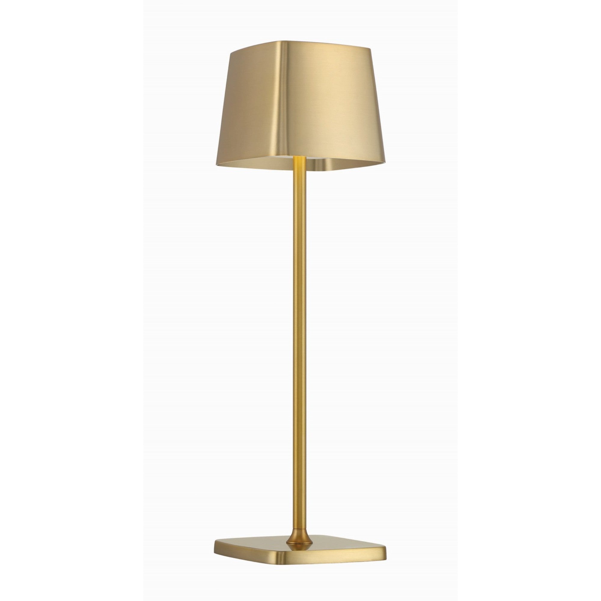 Task Portables LED Table Lamp with Battery, Soft Brass Finish - Bees Lighting