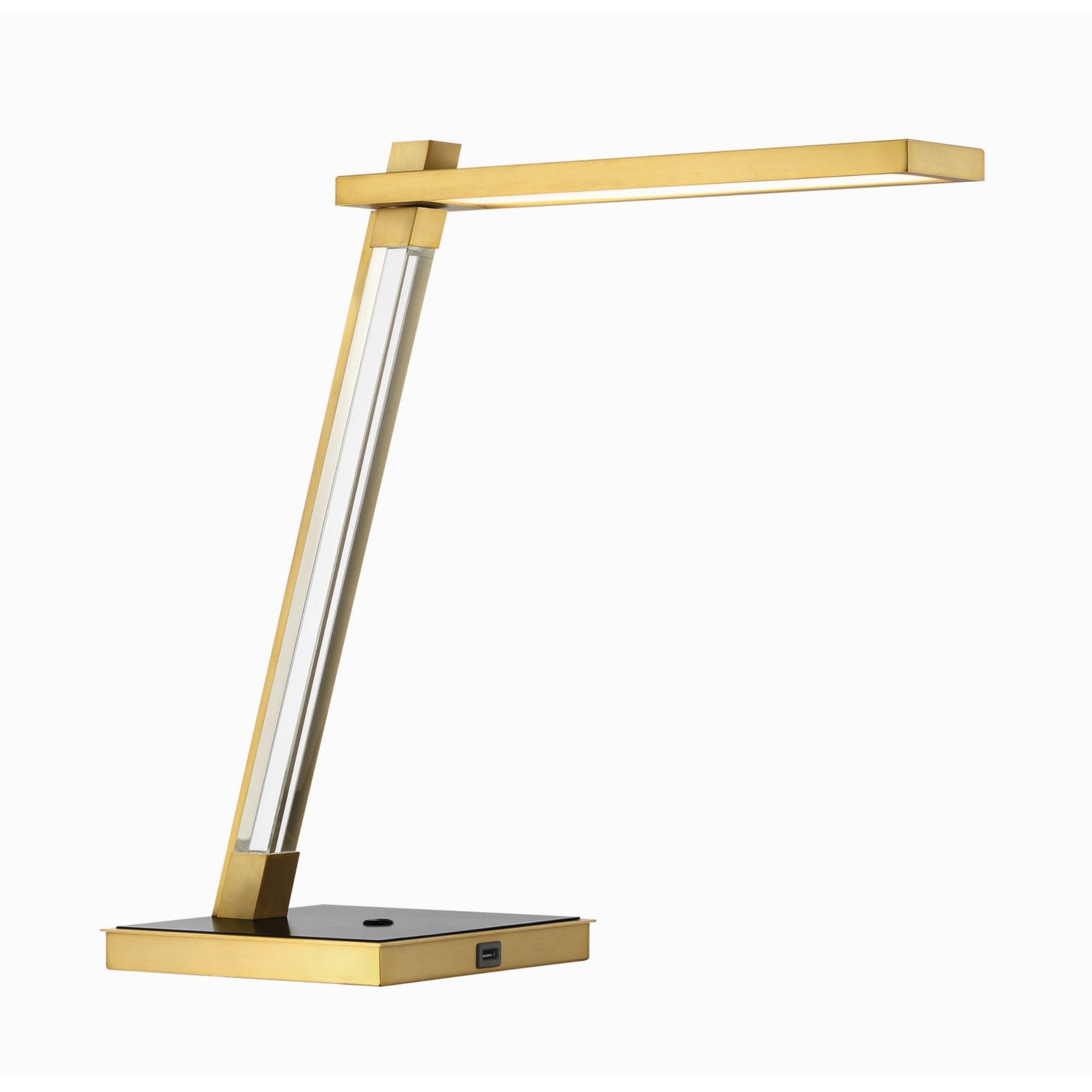 Sauvity 18W LED Table Lamp, Coal & Soft Brass Finish - Bees Lighting
