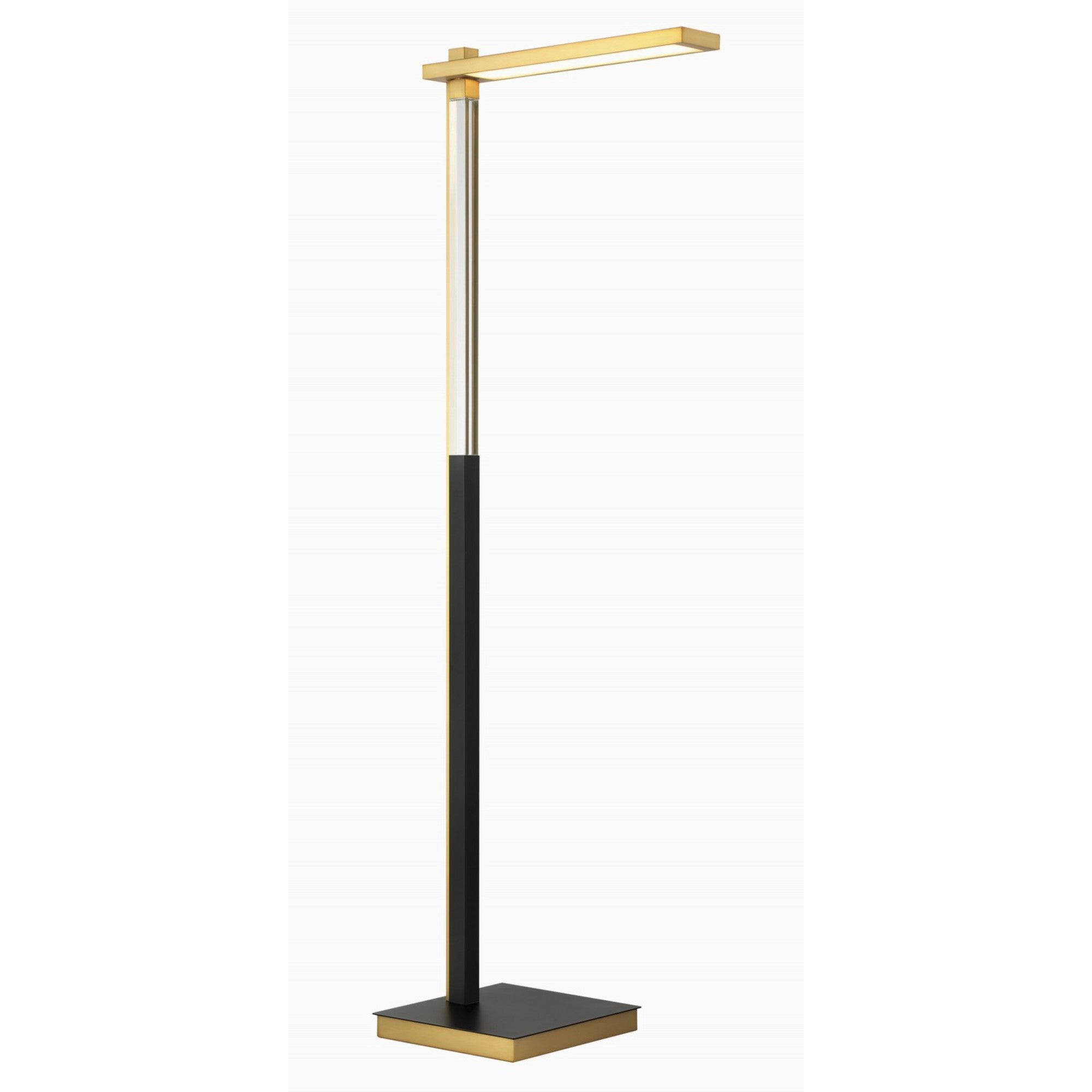 Sauvity 18W LED Floor Lamp, Coal & Soft Brass Finish - Bees Lighting