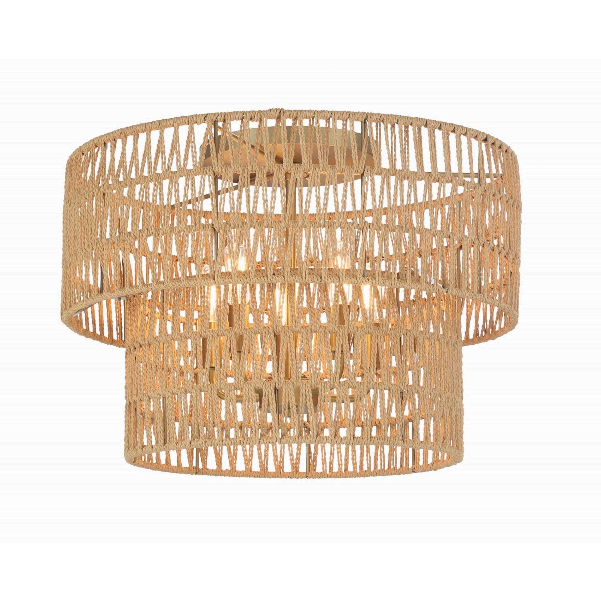 Bungalow Heaven 20" 5-Light Flush Mount, Soft Brass Finish - Bees Lighting
