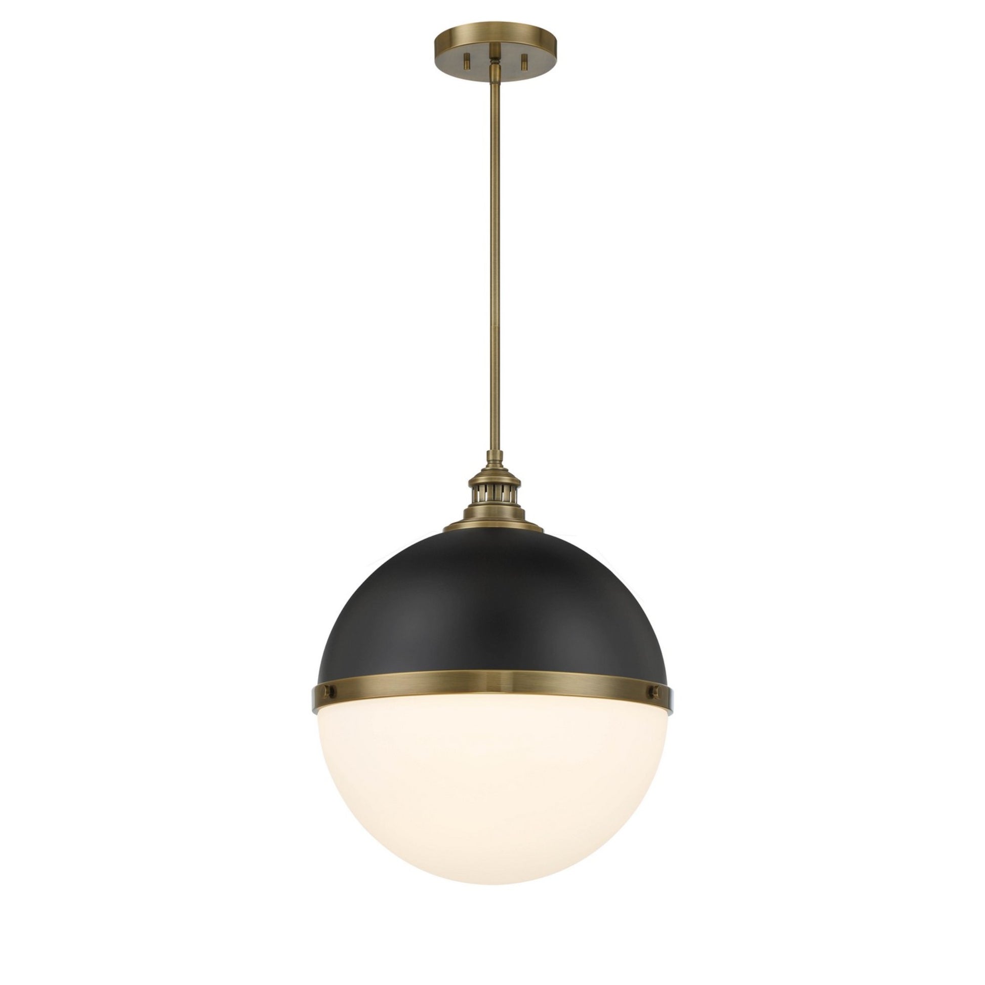 Vorey 18" Pendant, Coal & Oxidized Aged Brass Finish - Bees Lighting