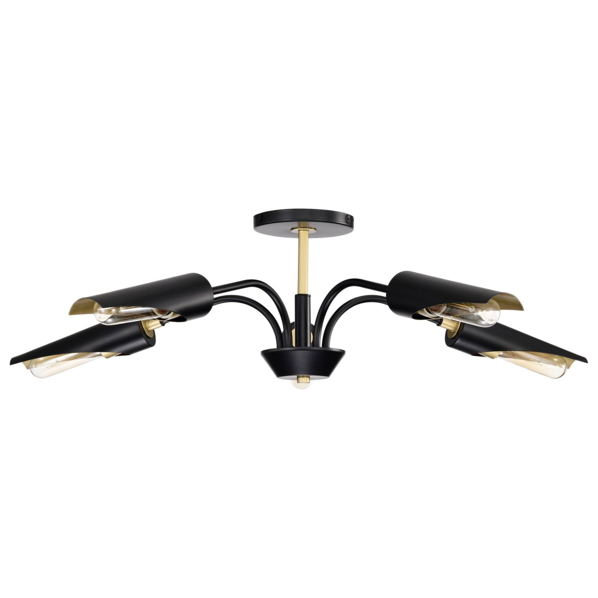 Marc 29" 5 lights Chandelier, Matte Black Finish - Bees Lighting
