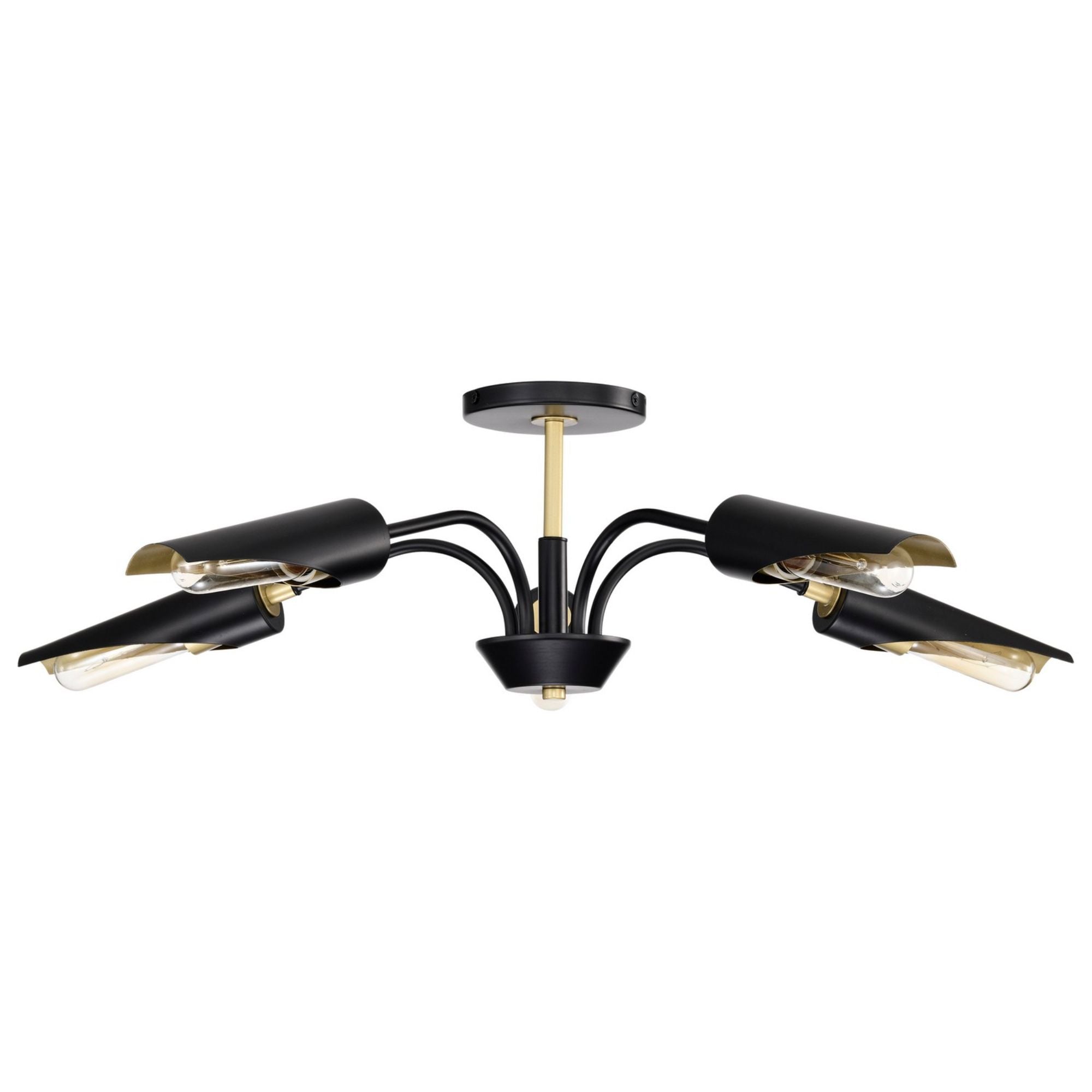 Marc 29" 5 lights Chandelier, Matte Black Finish - Bees Lighting