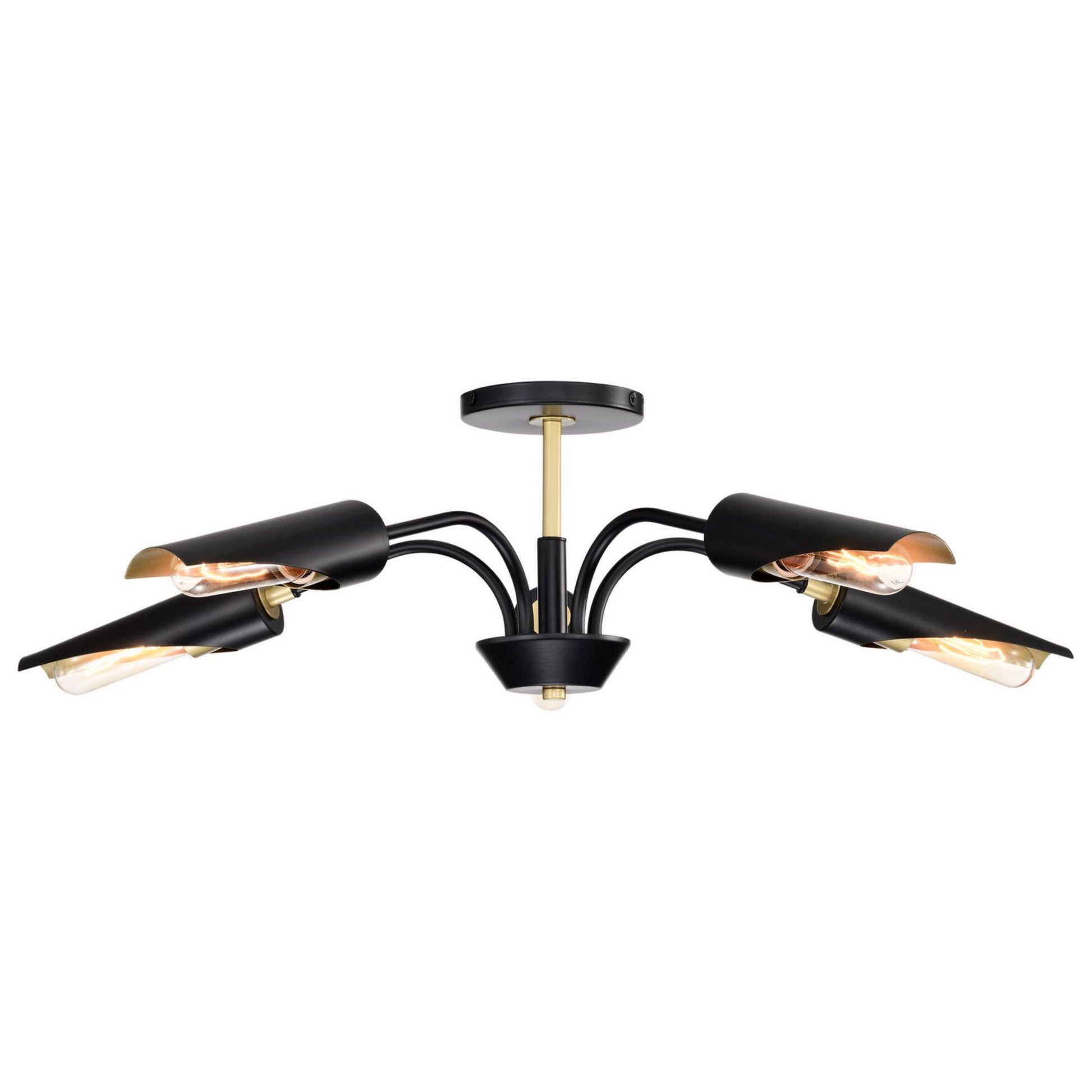 Marc 29" 5 lights Chandelier, Matte Black Finish - Bees Lighting