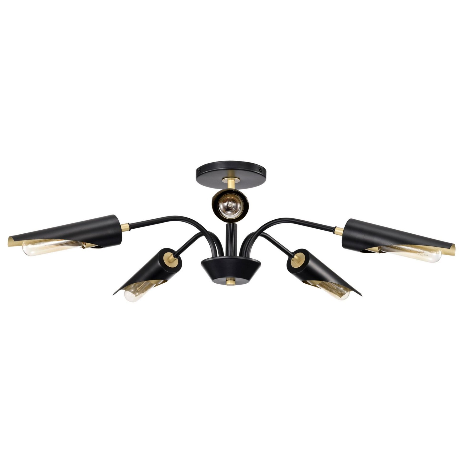 Marc 29" 5 lights Chandelier, Matte Black Finish - Bees Lighting