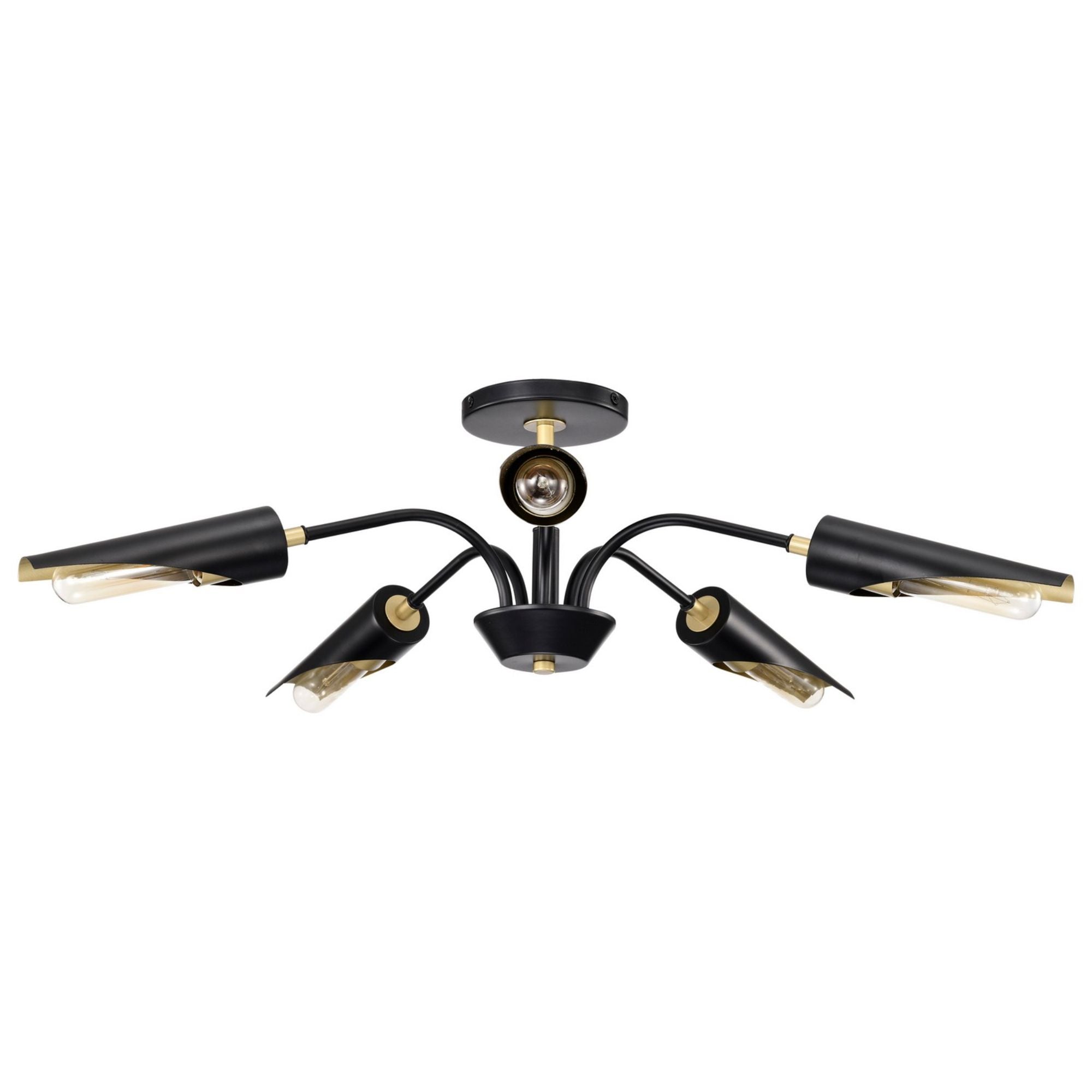 Marc 29" 5 lights Chandelier, Matte Black Finish - Bees Lighting