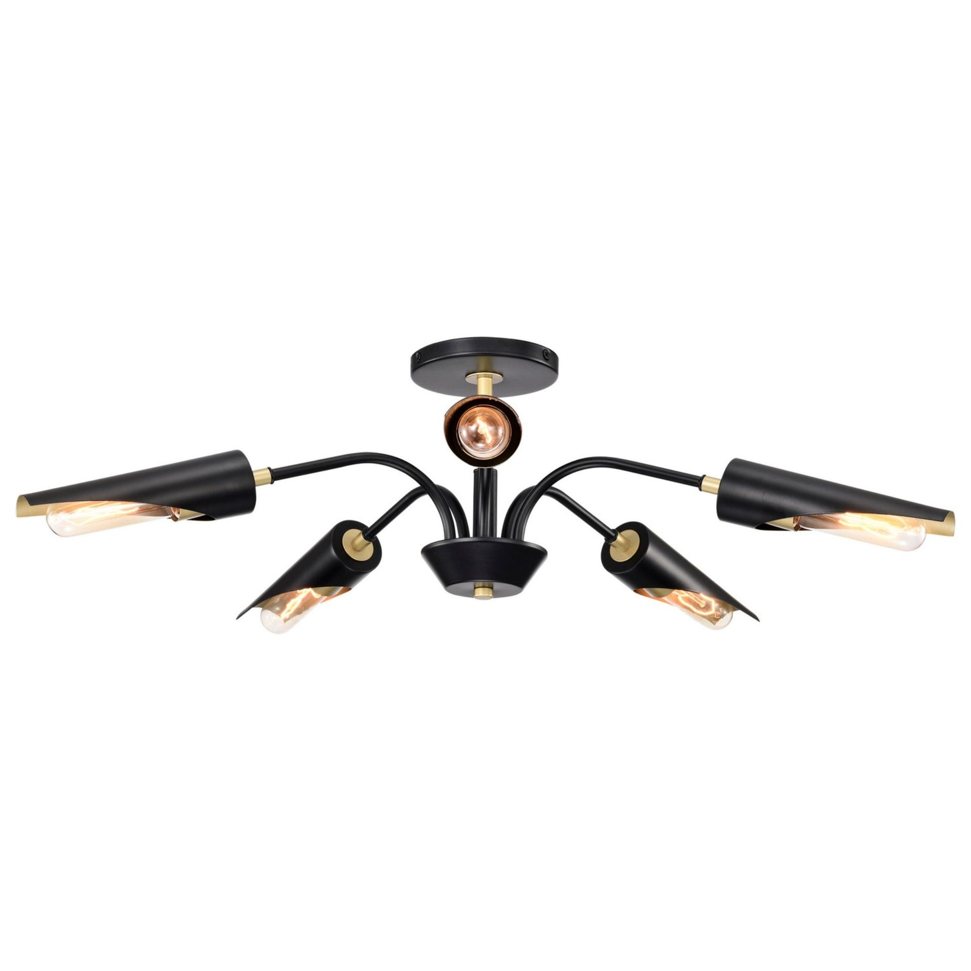 Marc 29" 5 lights Chandelier, Matte Black Finish - Bees Lighting