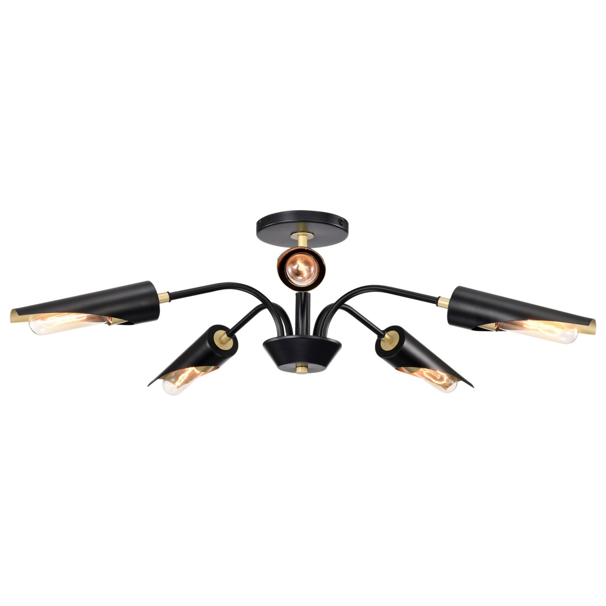 Marc 29" 5 lights Chandelier, Matte Black Finish - Bees Lighting