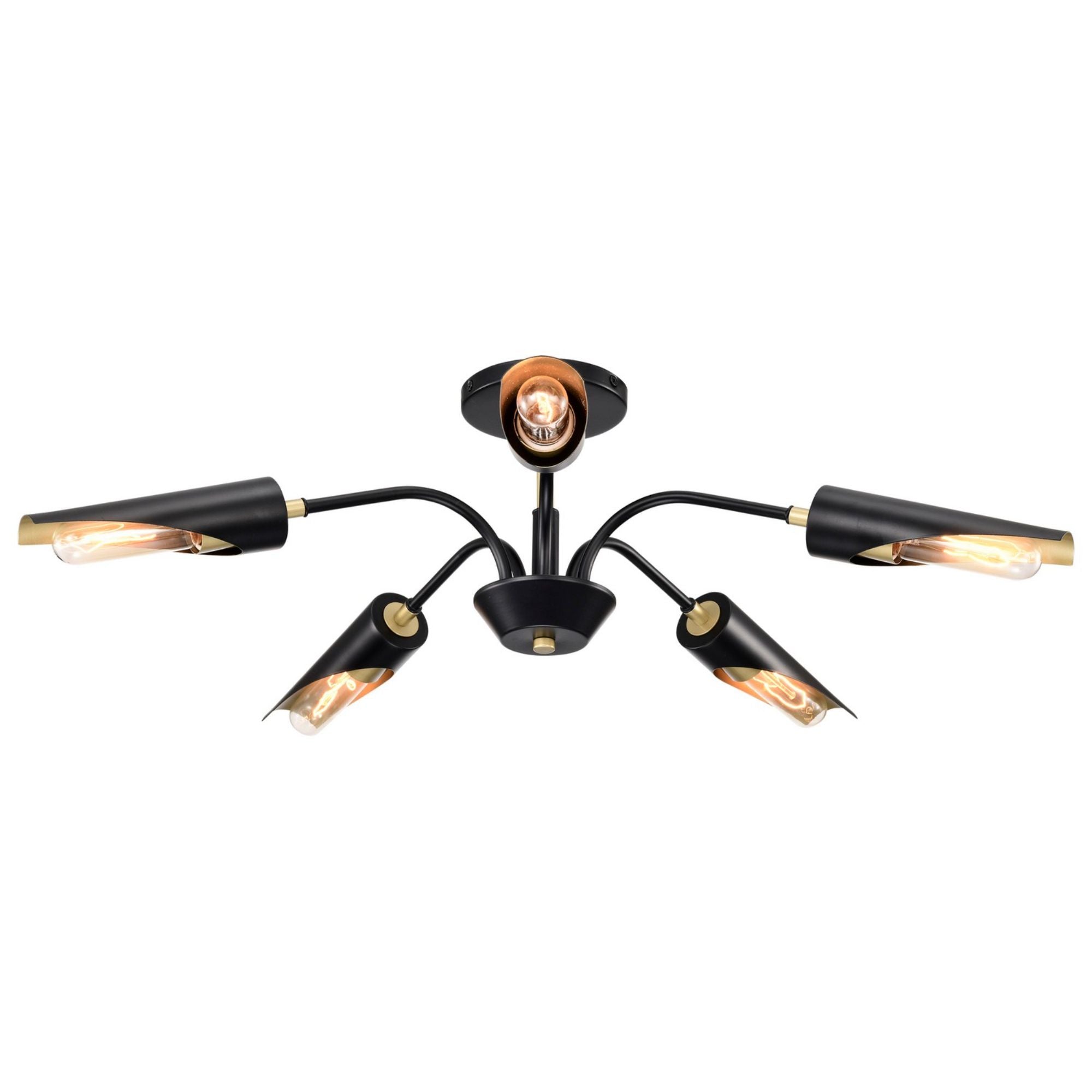 Marc 29" 5 lights Chandelier, Matte Black Finish - Bees Lighting