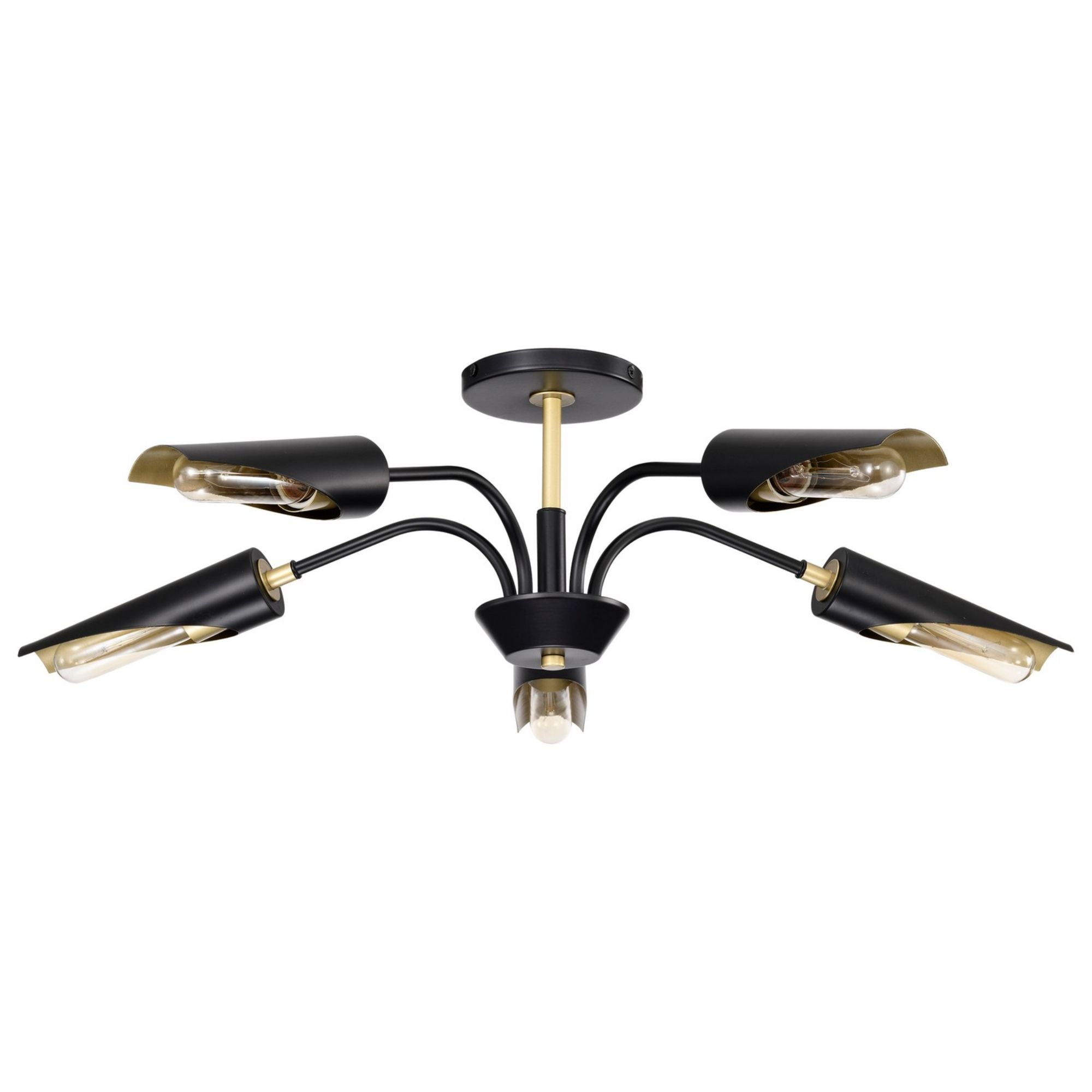 Marc 29" 5 lights Chandelier, Matte Black Finish - Bees Lighting