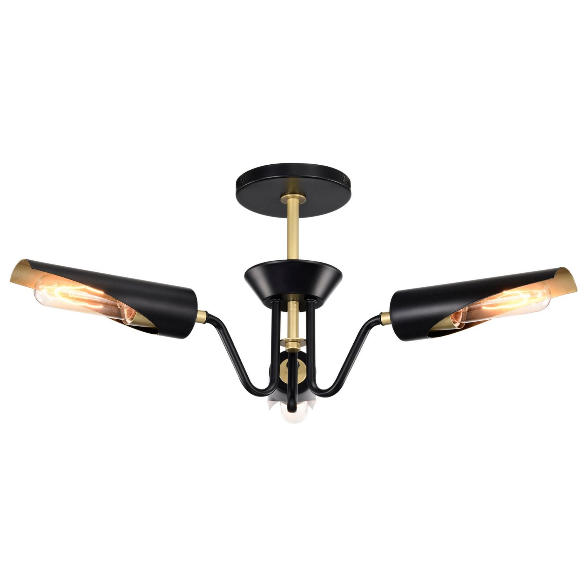 Marc 21" 2 lights Chandelier, Matte Black Finish - Bees Lighting