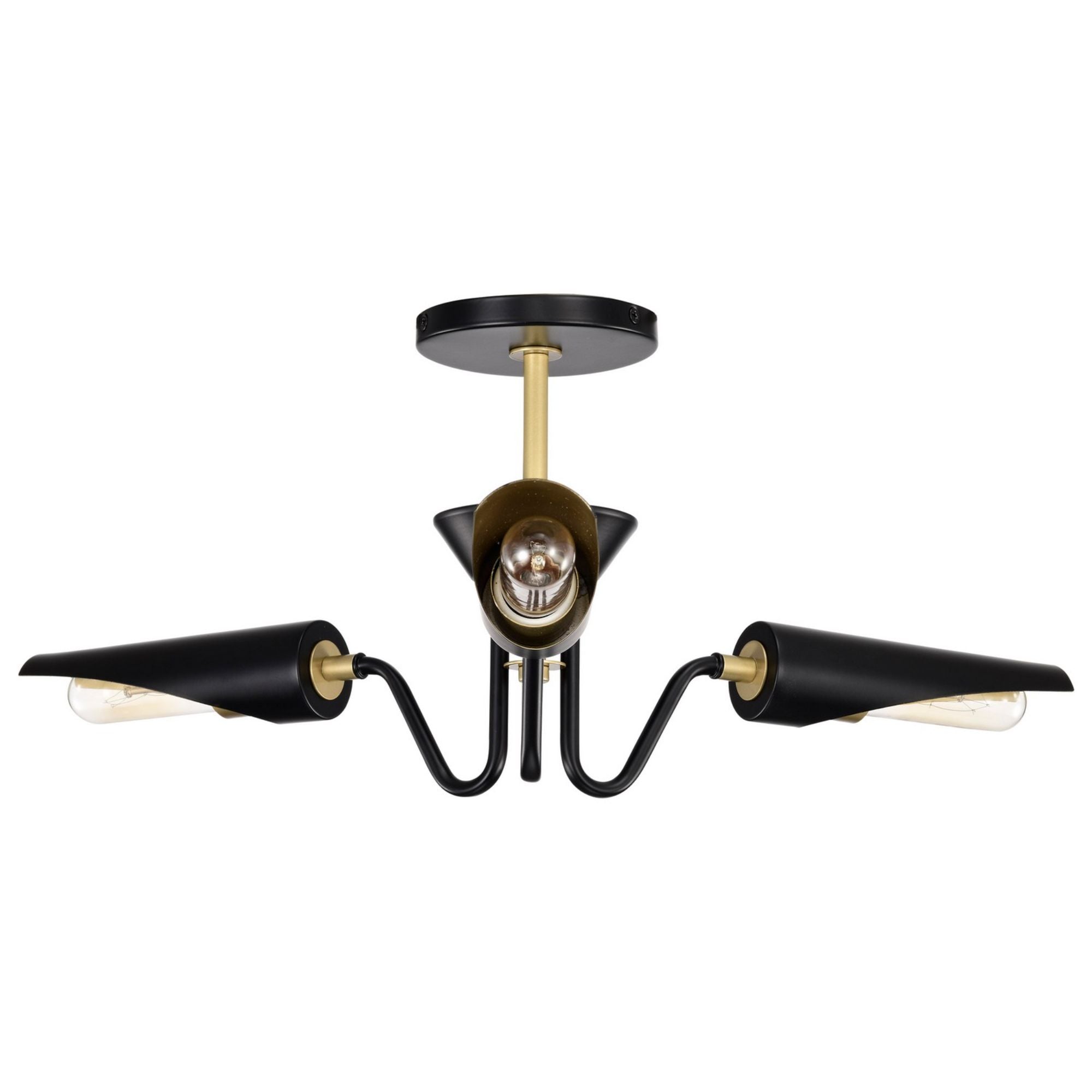 Marc 21" 2 lights Chandelier, Matte Black Finish - Bees Lighting