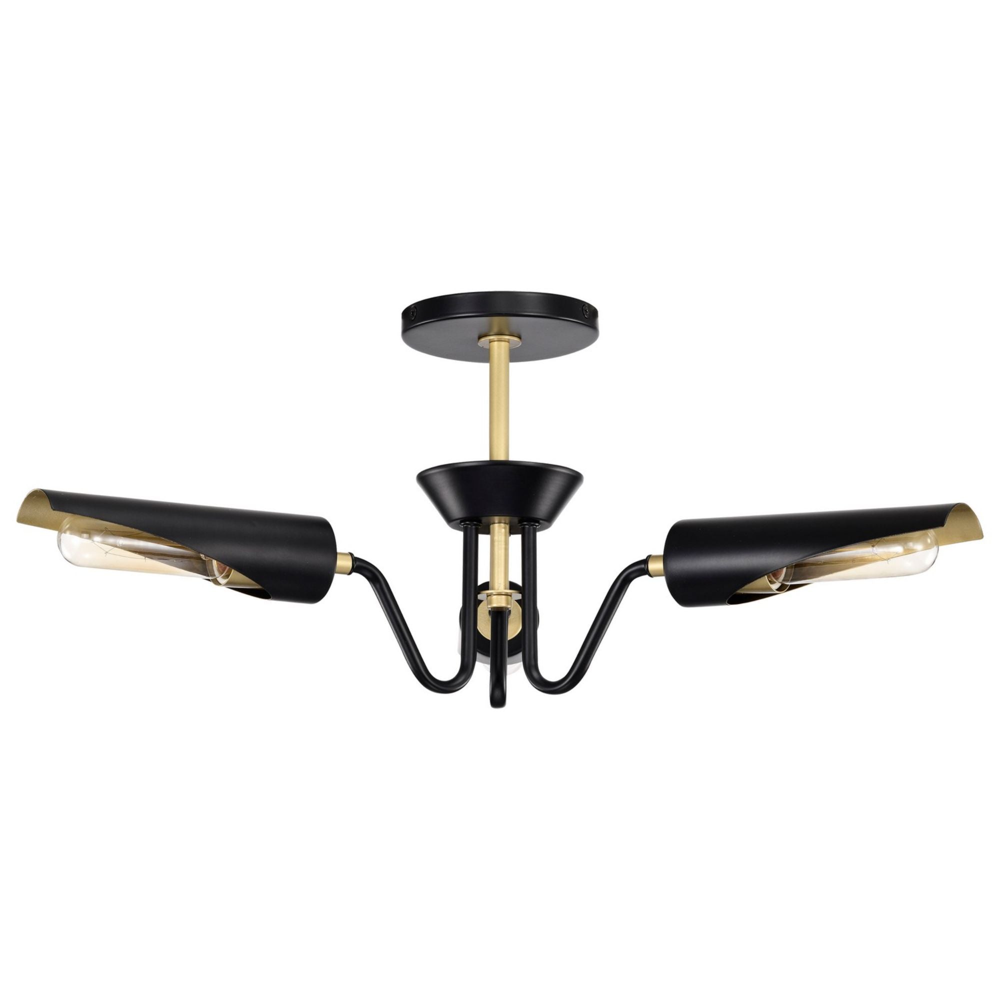 Marc 21" 2 lights Chandelier, Matte Black Finish - Bees Lighting