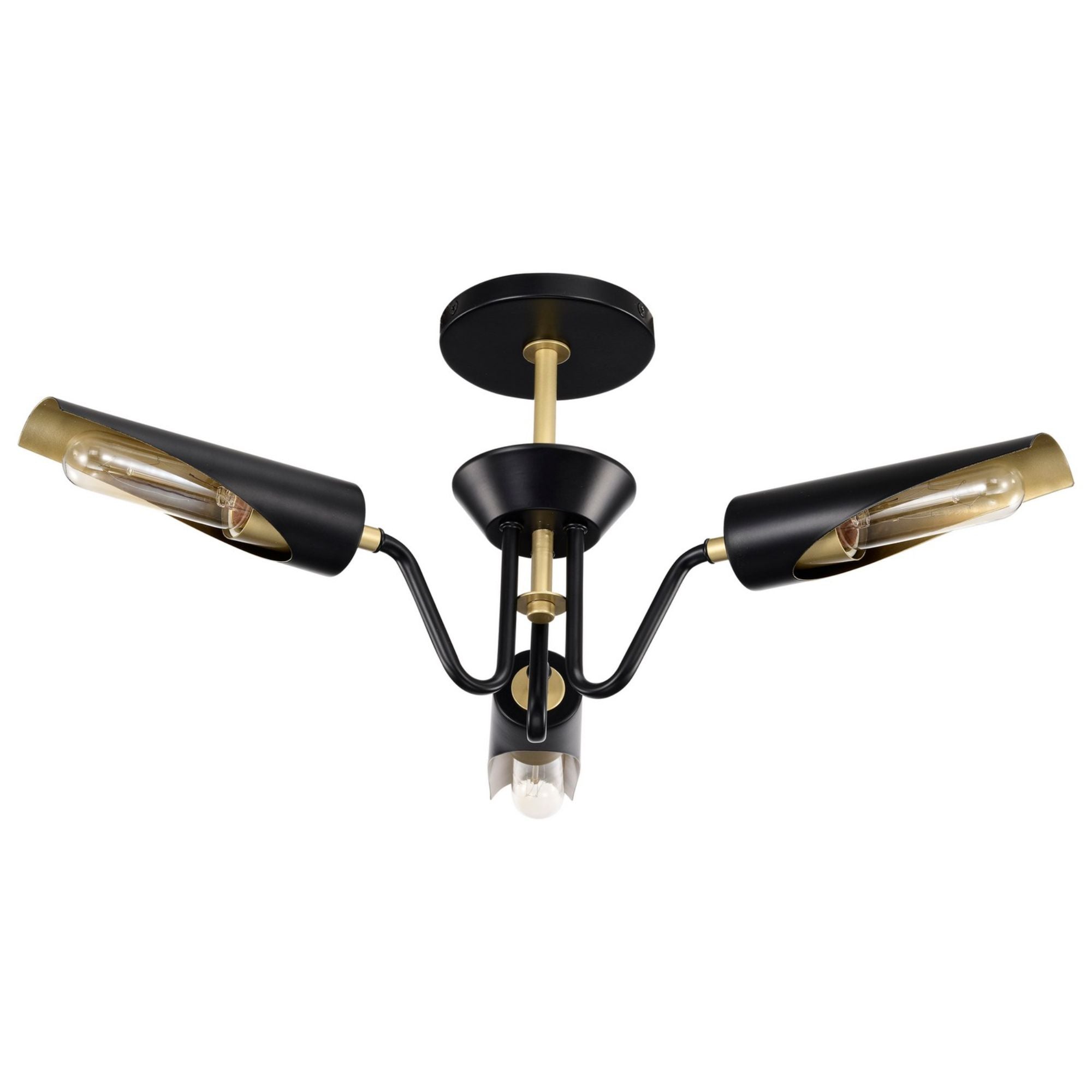 Marc 21" 2 lights Chandelier, Matte Black Finish - Bees Lighting