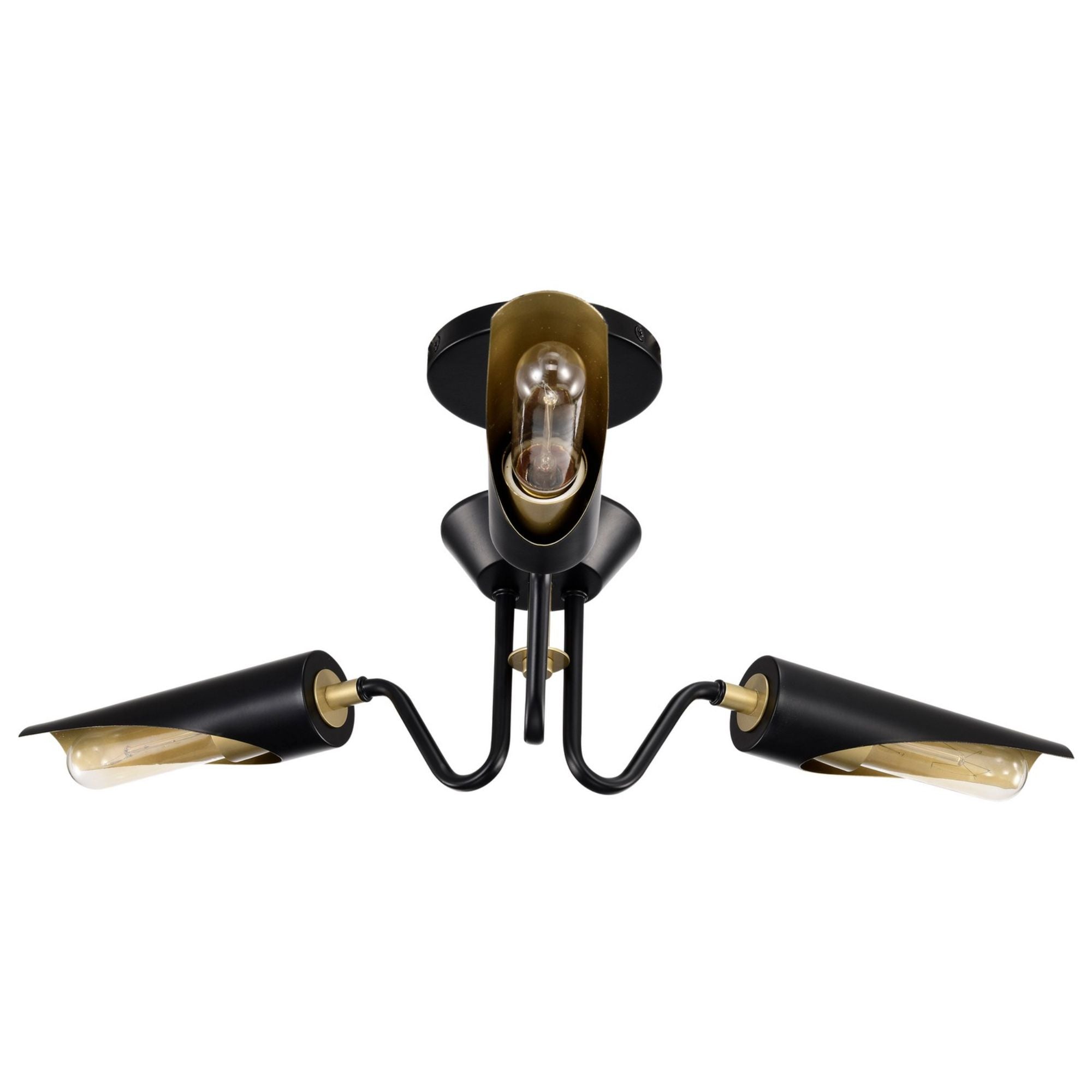 Marc 21" 2 lights Chandelier, Matte Black Finish - Bees Lighting