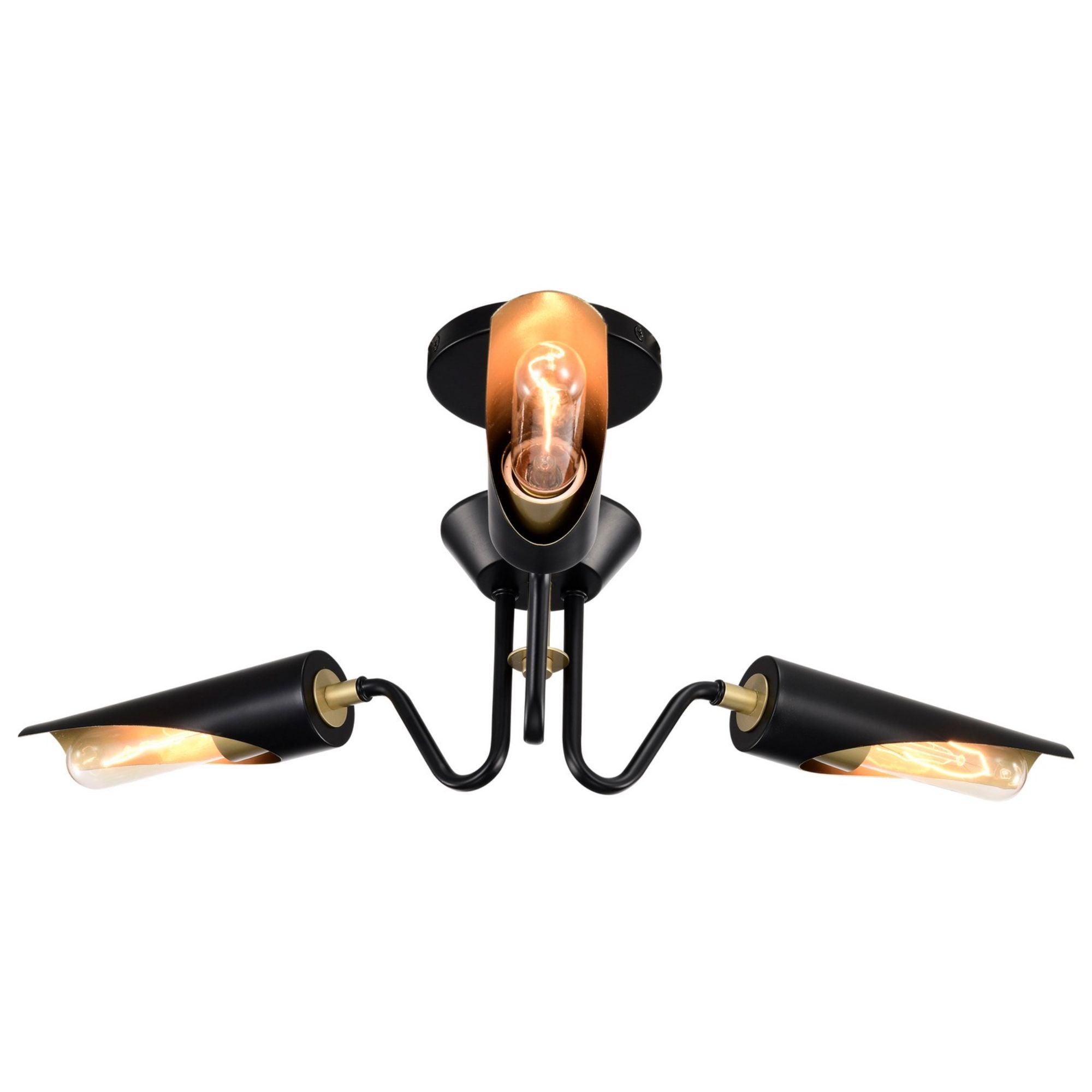 Marc 21" 2 lights Chandelier, Matte Black Finish - Bees Lighting