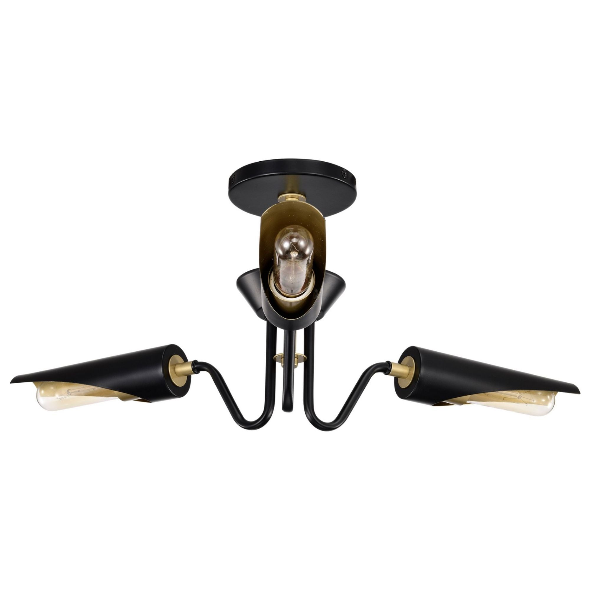 Marc 21" 2 lights Chandelier, Matte Black Finish - Bees Lighting