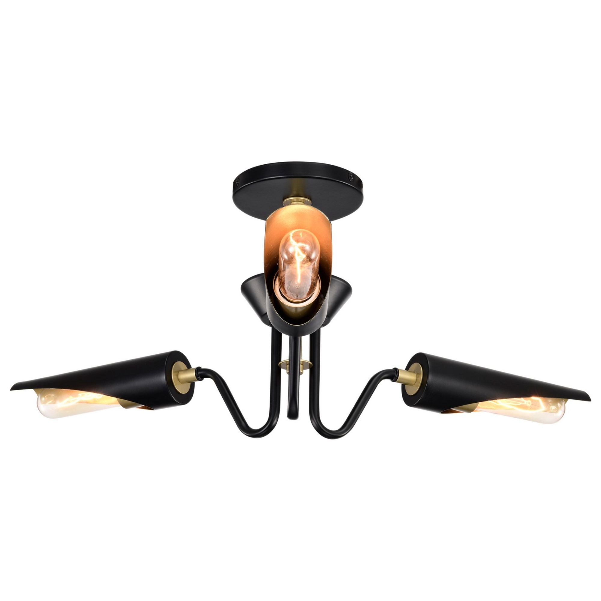 Marc 21" 2 lights Chandelier, Matte Black Finish - Bees Lighting