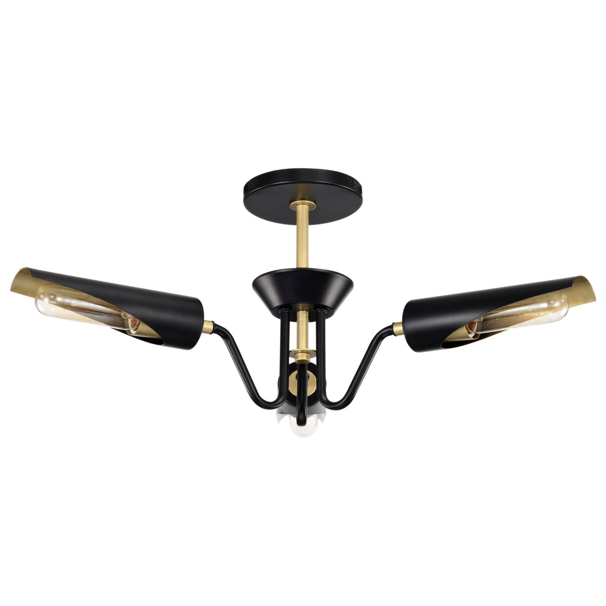 Marc 21" 2 lights Chandelier, Matte Black Finish - Bees Lighting