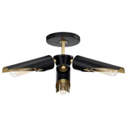 Marc 16" 2 lights Semi-flush Mount, Matte Black Finish - Bees Lighting