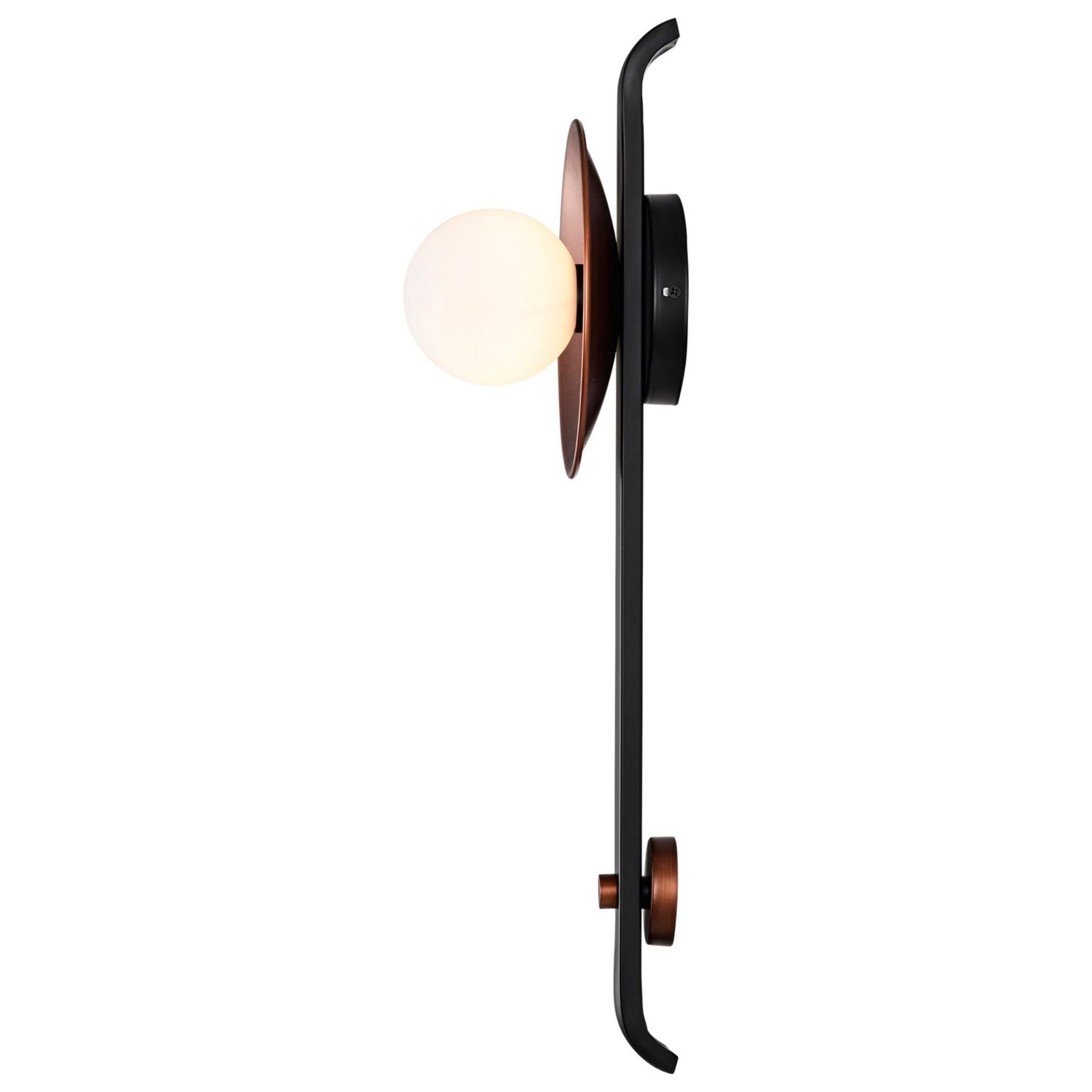 Colby 24" Wall Sconce, Matte Black and Antique Copper Finish - Bees Lighting