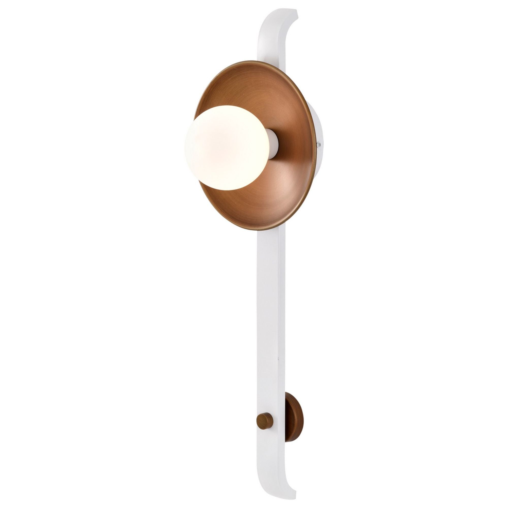 Colby 24 in. Wall Sconce Matte White and Natural Brass Finish