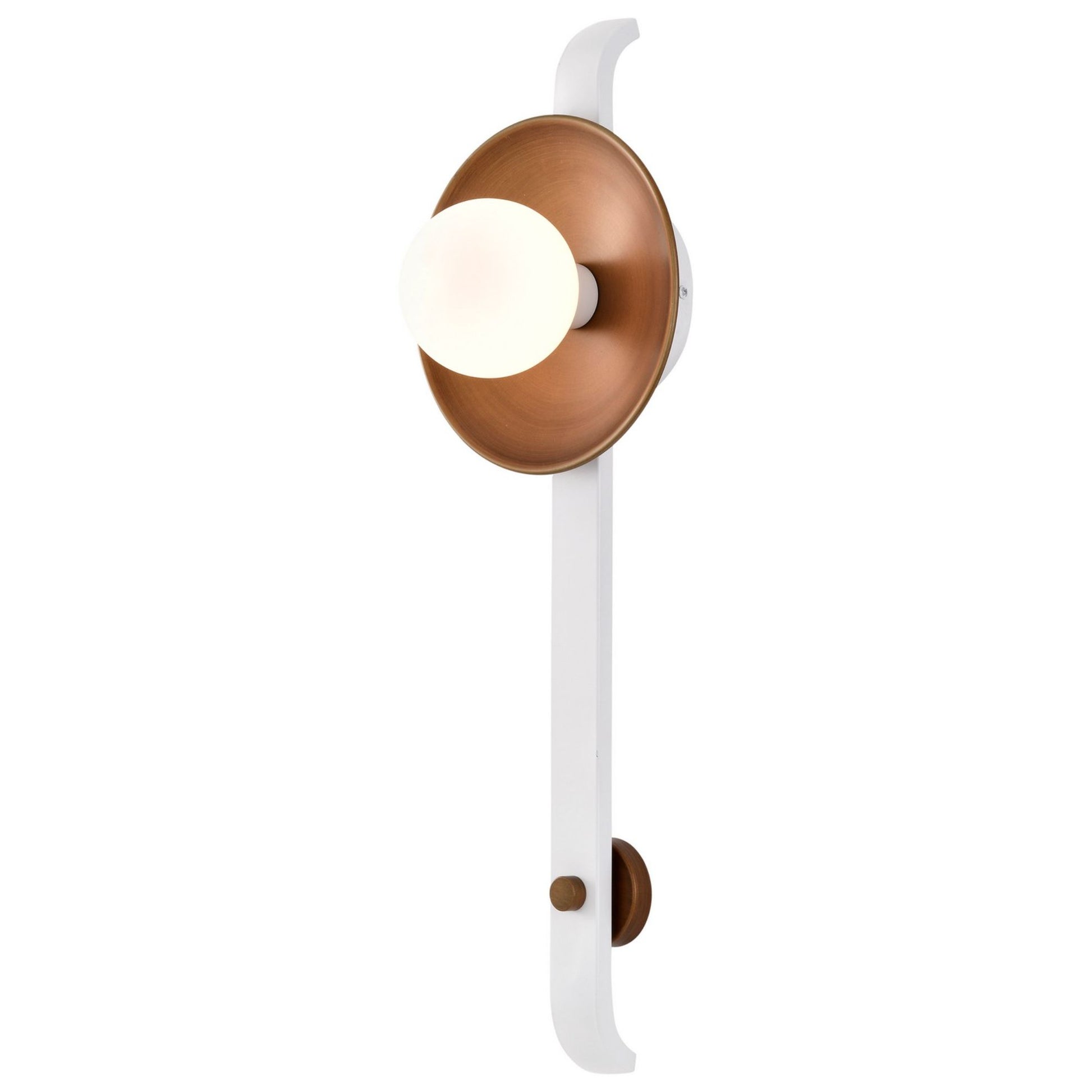 Colby 24" Wall Sconce, Matte White and Natural Brass Finish - Bees Lighting