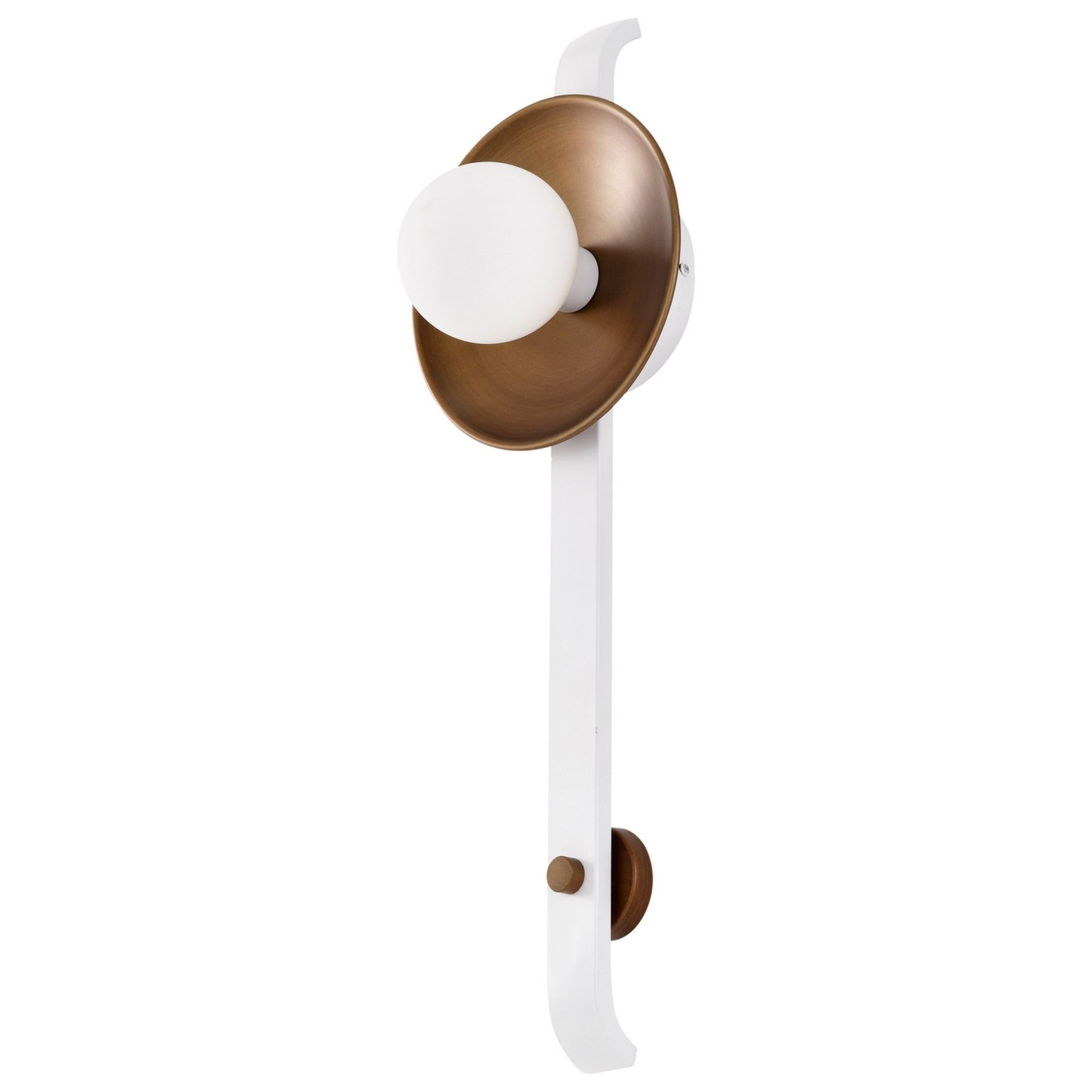 Colby 24" Wall Sconce, Matte White and Natural Brass Finish - Bees Lighting