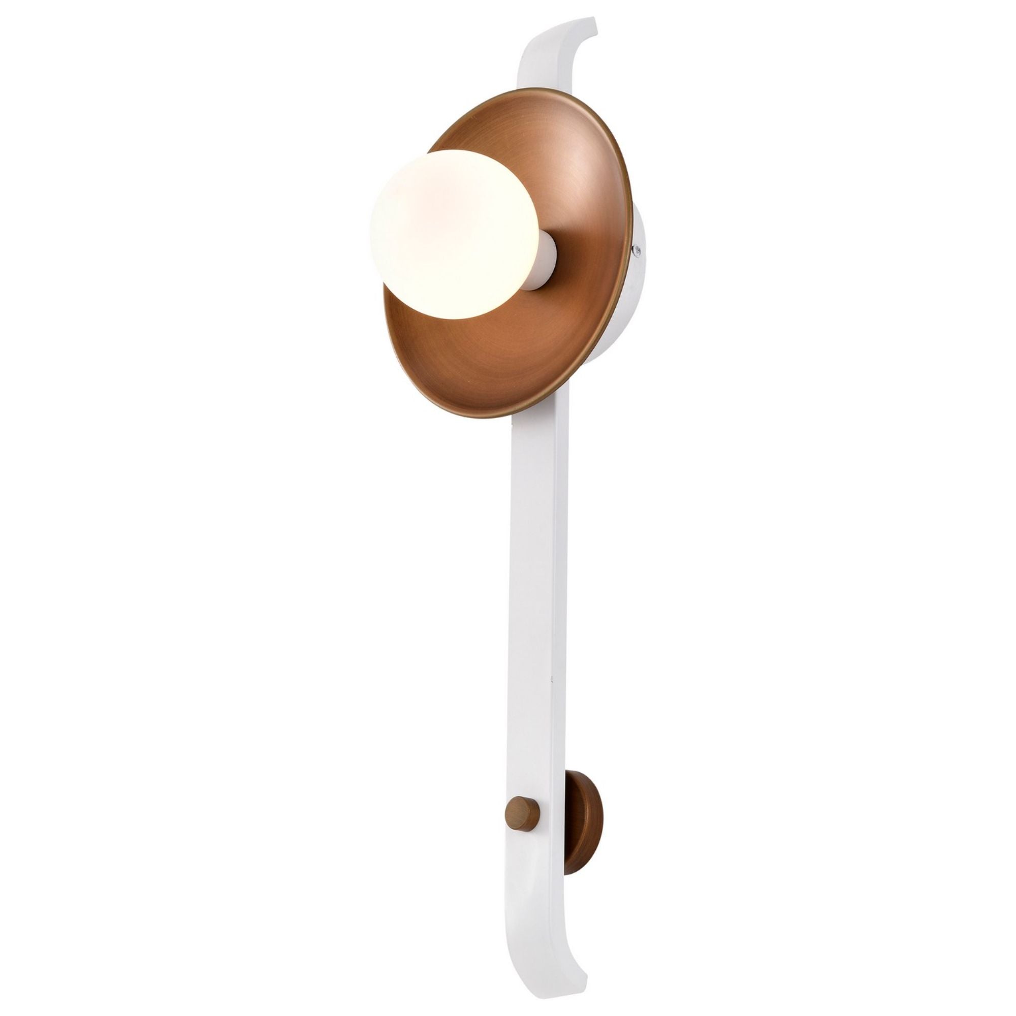 Colby 24" Wall Sconce, Matte White and Natural Brass Finish - Bees Lighting