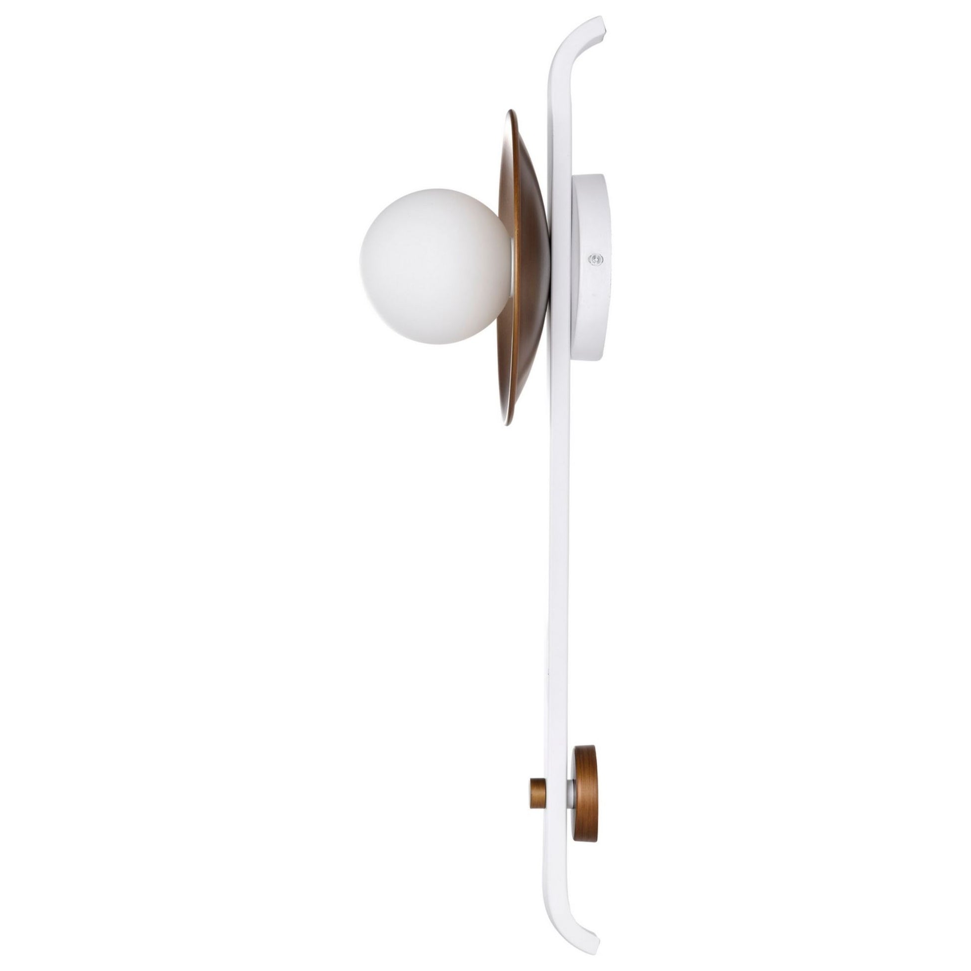 Colby 24" Wall Sconce, Matte White and Natural Brass Finish - Bees Lighting