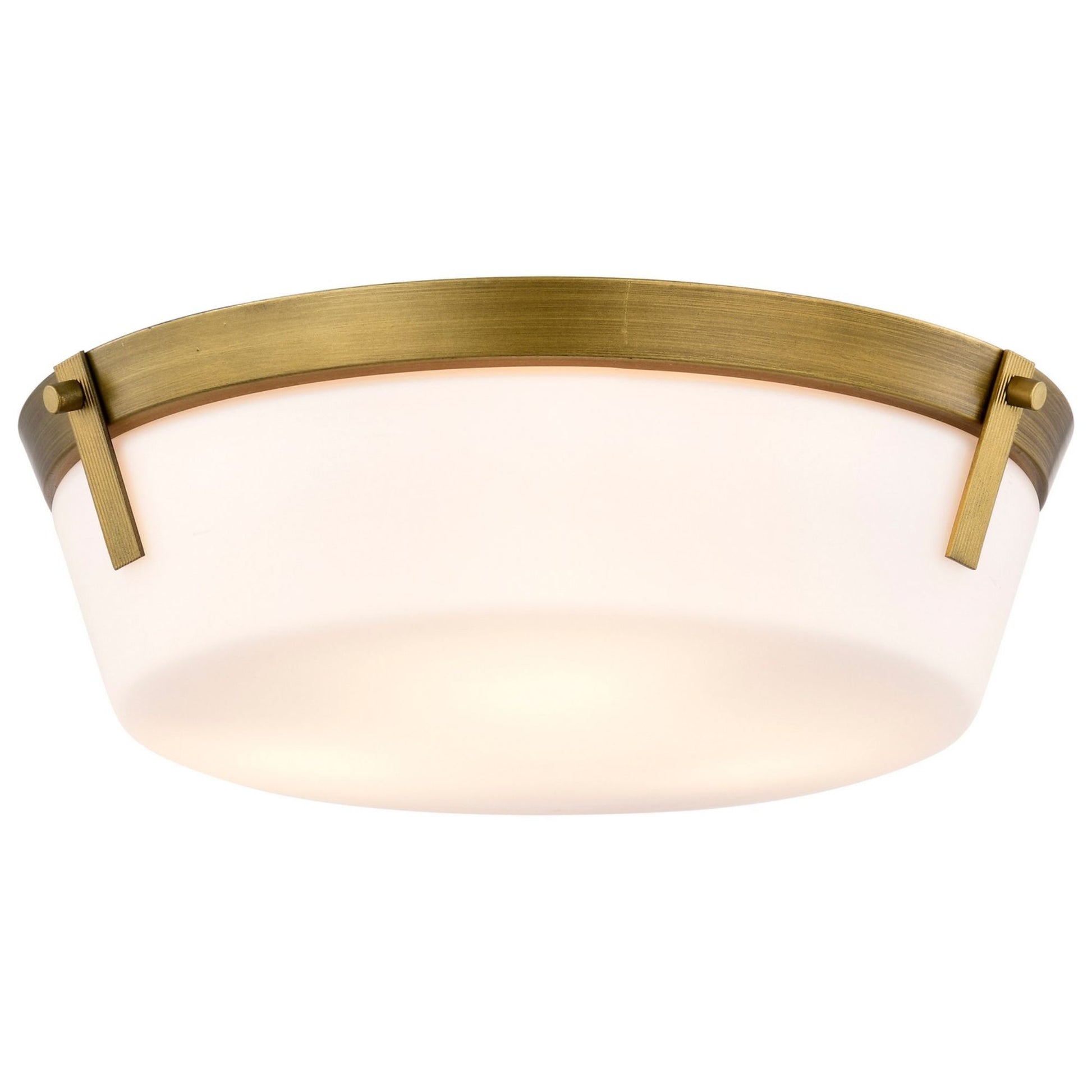 Rowen 15" 3 lights Flush Mount, Natural Brass Finish - Bees Lighting