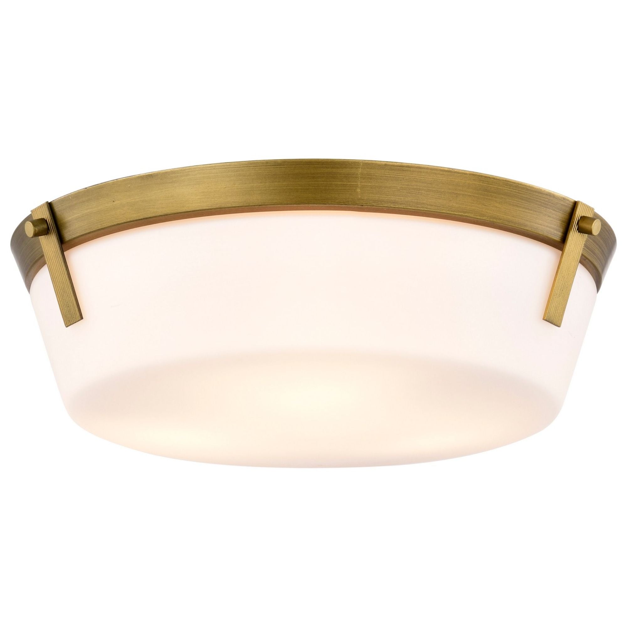 Rowen 15" 3 lights Flush Mount, Natural Brass Finish - Bees Lighting