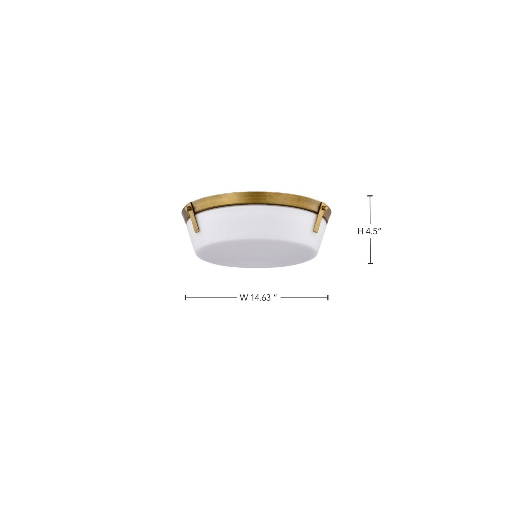 Rowen 15" 3 lights Flush Mount, Natural Brass Finish - Bees Lighting