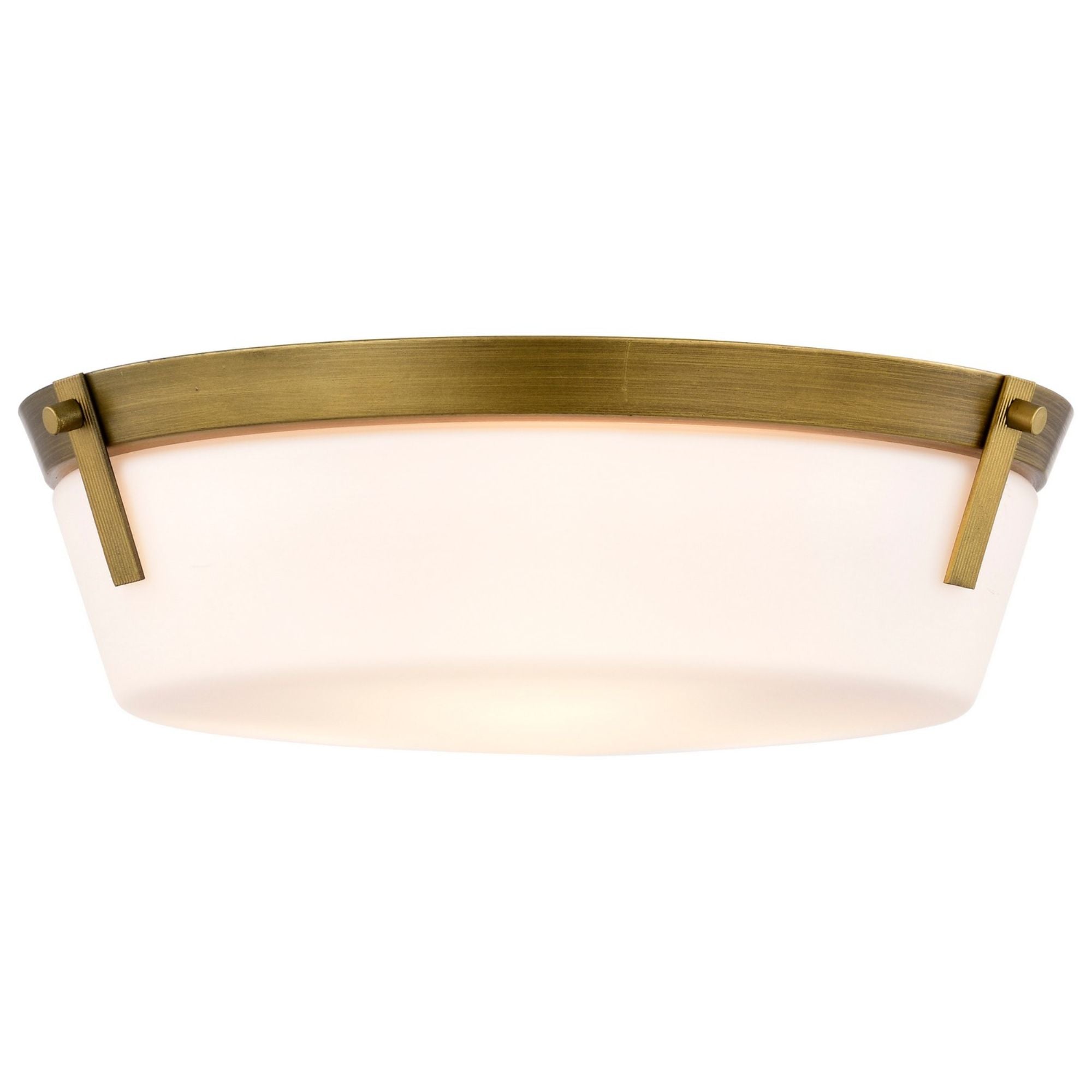 Rowen 15" 3 lights Flush Mount, Natural Brass Finish - Bees Lighting