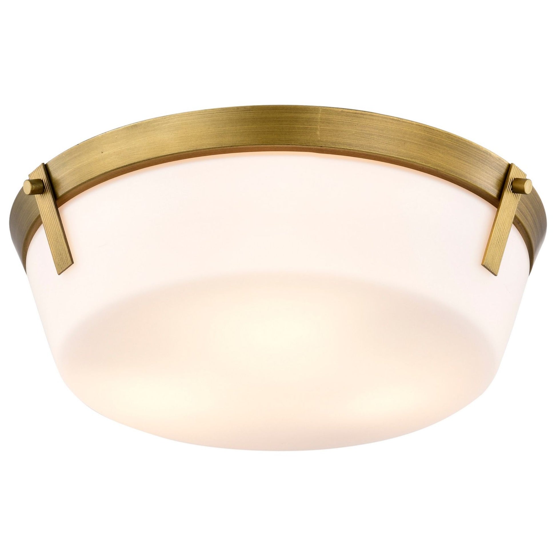 Rowen 15" 3 lights Flush Mount, Natural Brass Finish - Bees Lighting